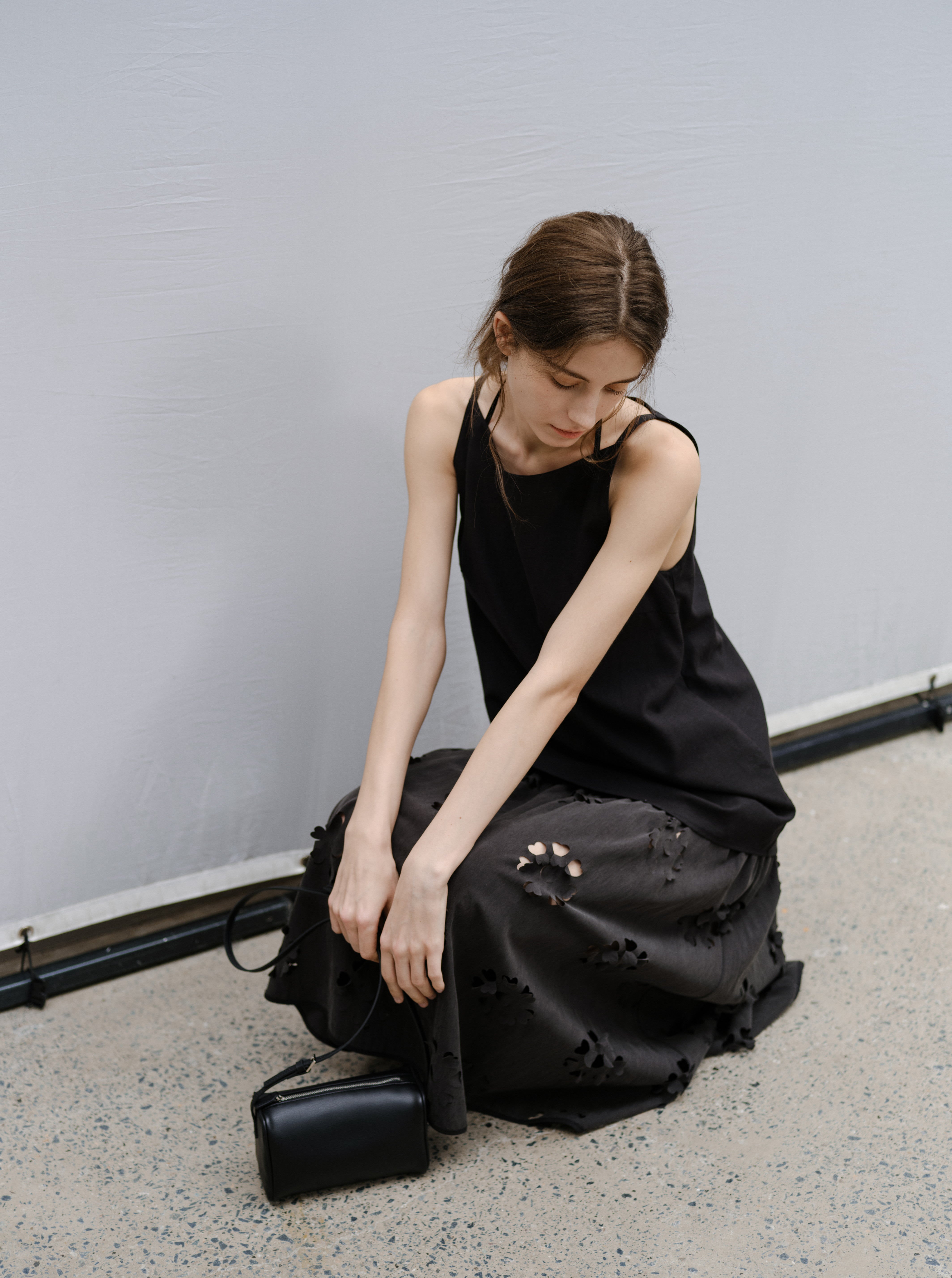 FLOWER CUT DOCKING DRESS / フラワーカットドッキングワンピース