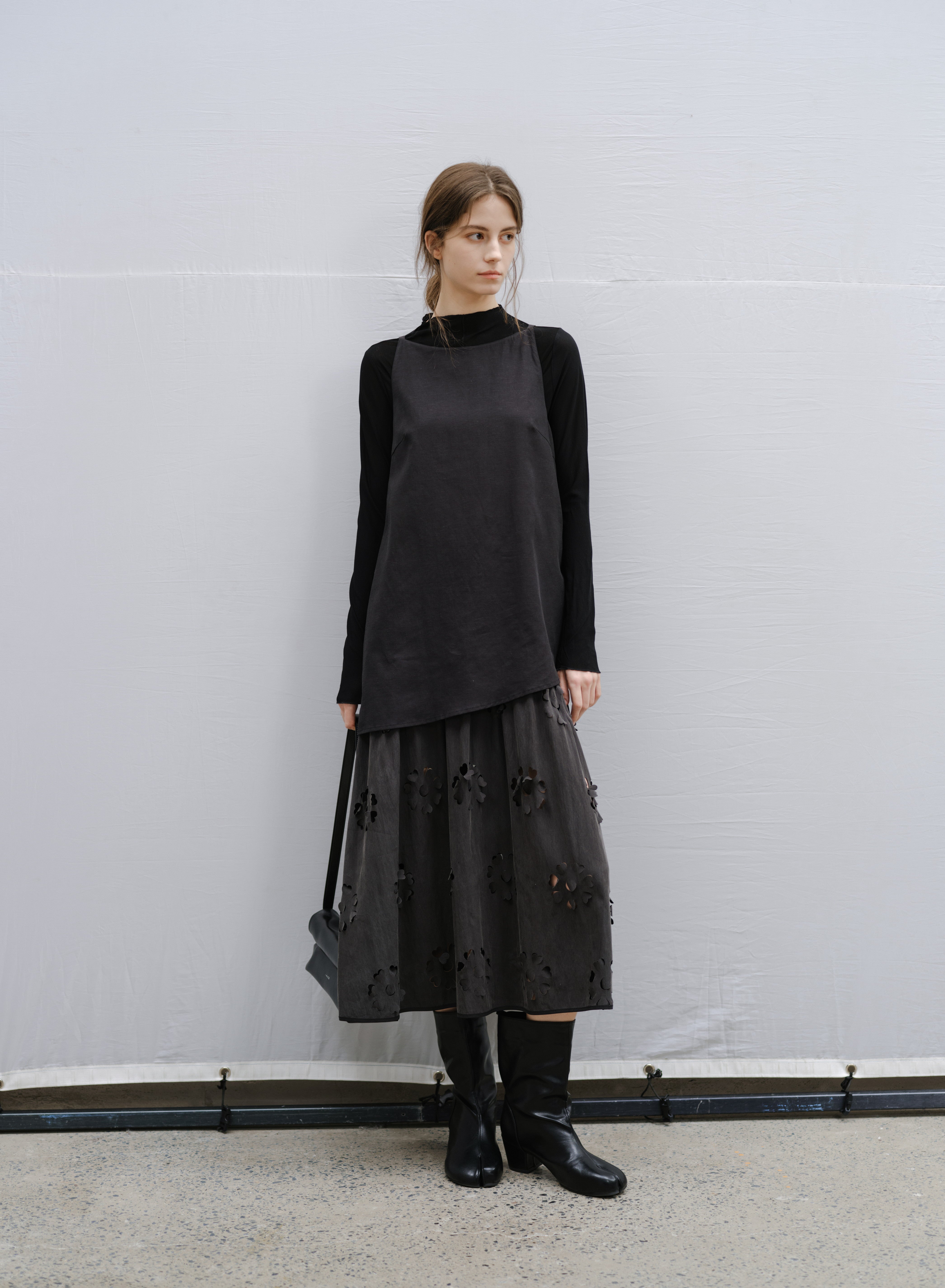 FLOWER CUT DOCKING DRESS / フラワーカットドッキングワンピース