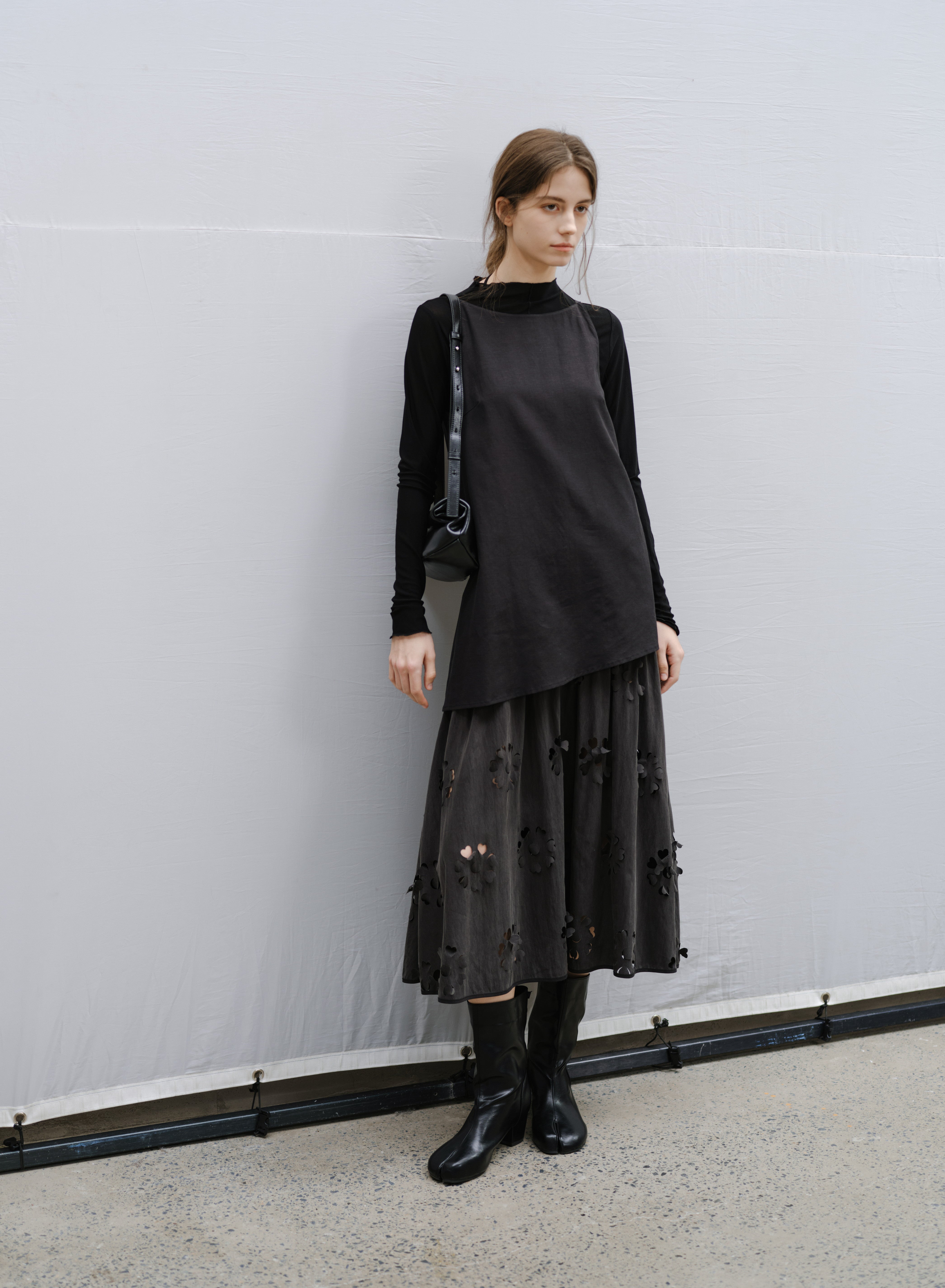 FLOWER CUT DOCKING DRESS / フラワーカットドッキングワンピース