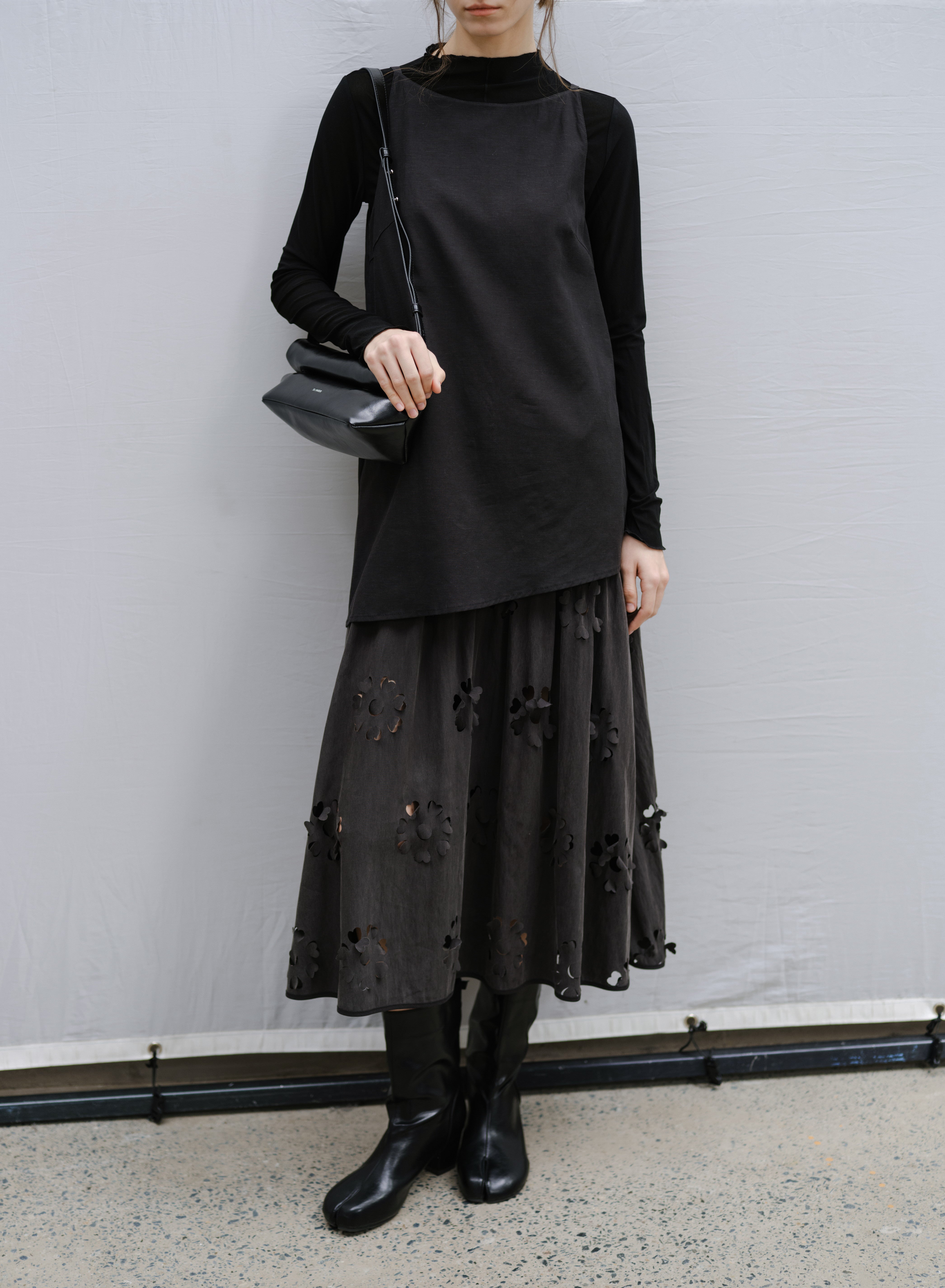 FLOWER CUT DOCKING DRESS / フラワーカットドッキングワンピース