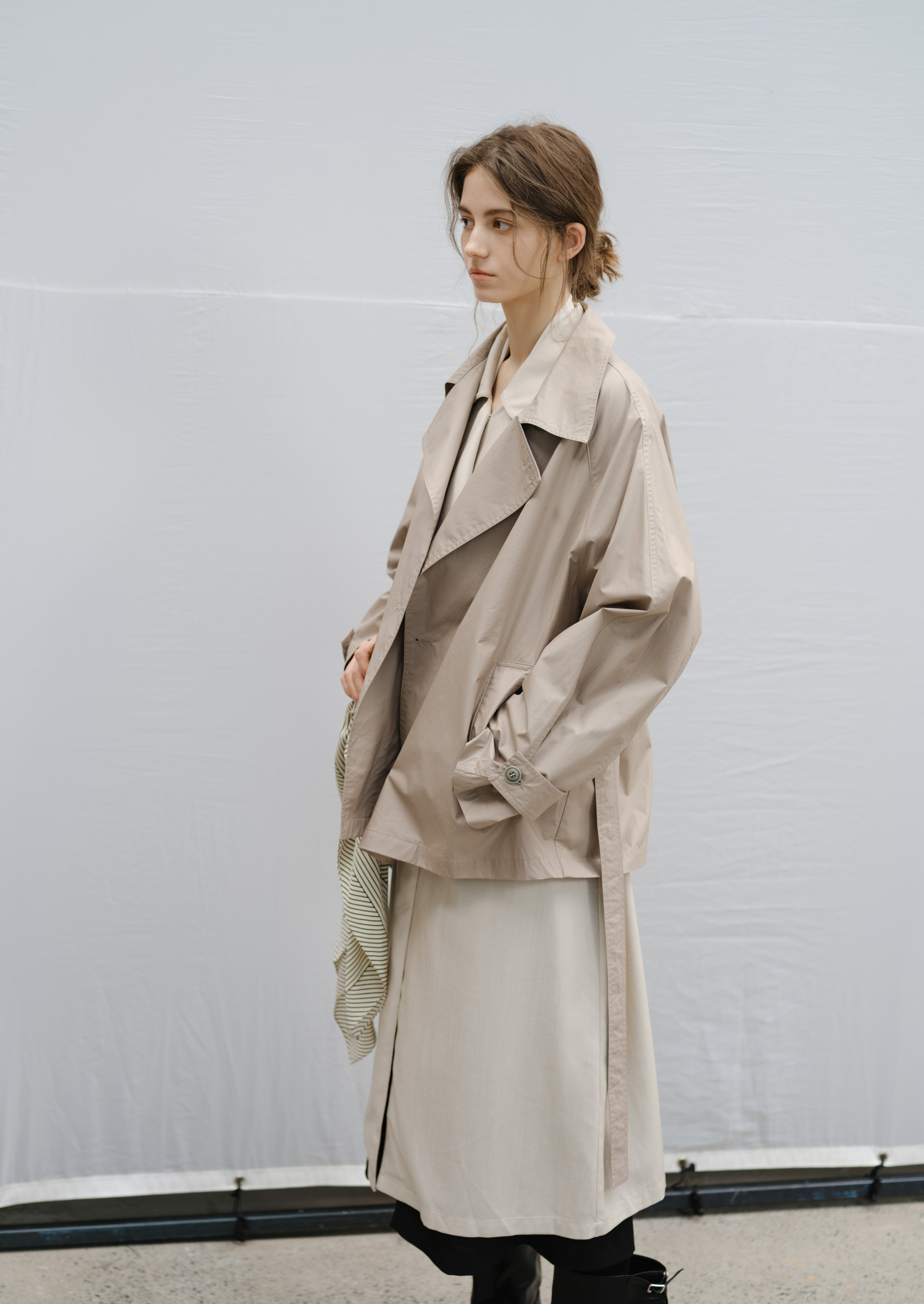 COATING TEXTURE MIDI TRENCH / コーティングテクスチャーミドルトレンチ