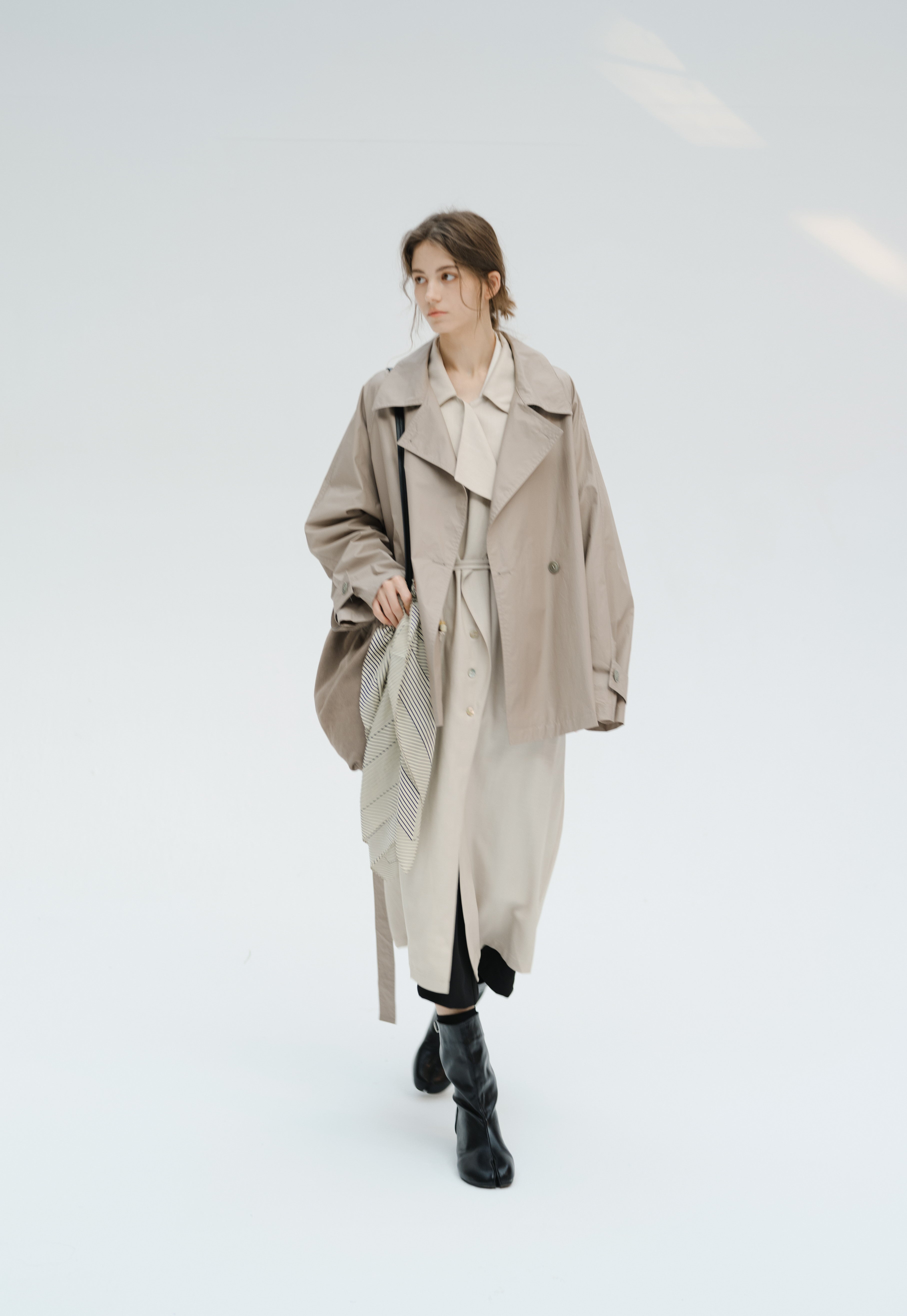 COATING TEXTURE MIDI TRENCH / コーティングテクスチャーミドルトレンチ