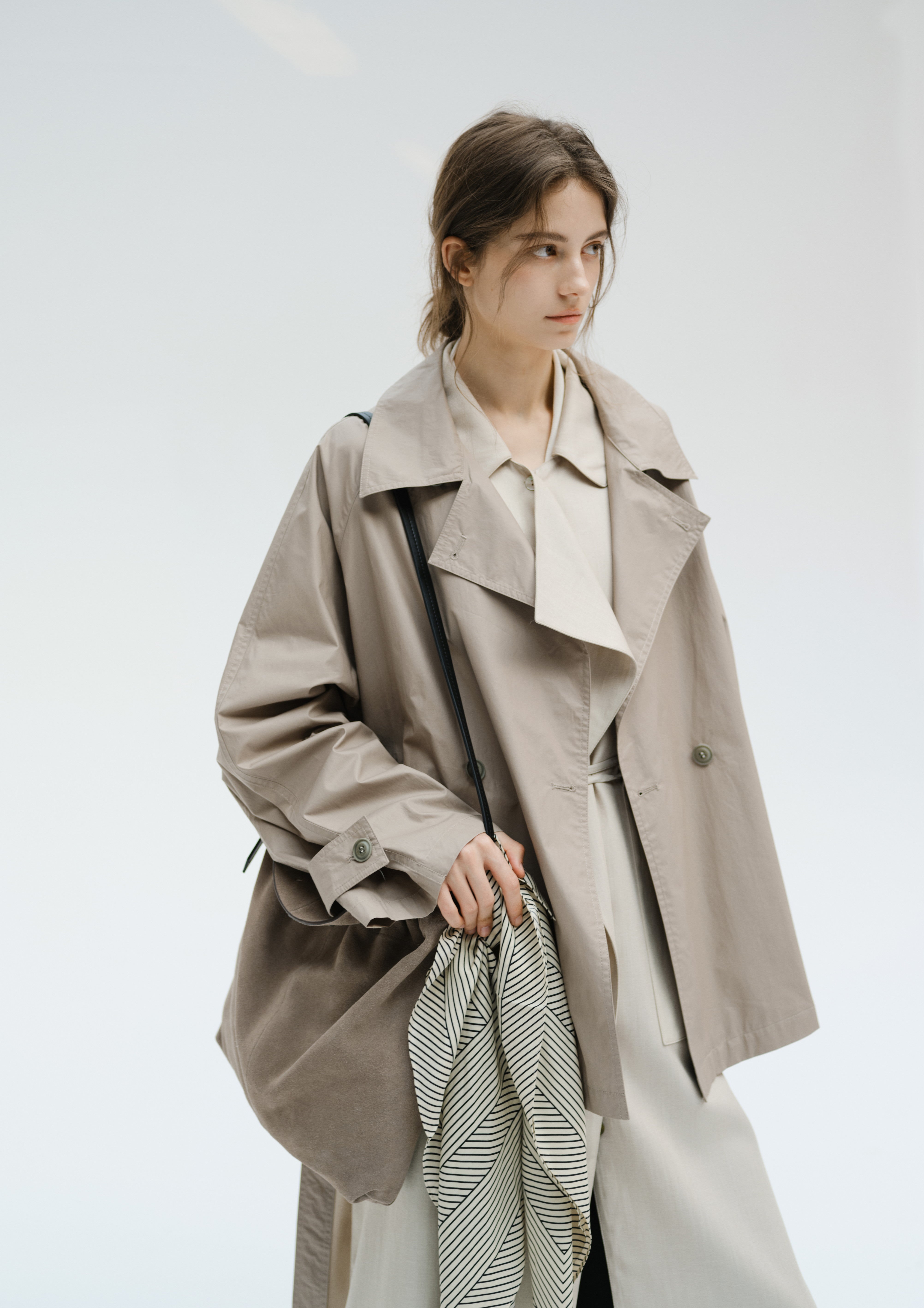 COATING TEXTURE MIDI TRENCH / コーティングテクスチャーミドルトレンチ