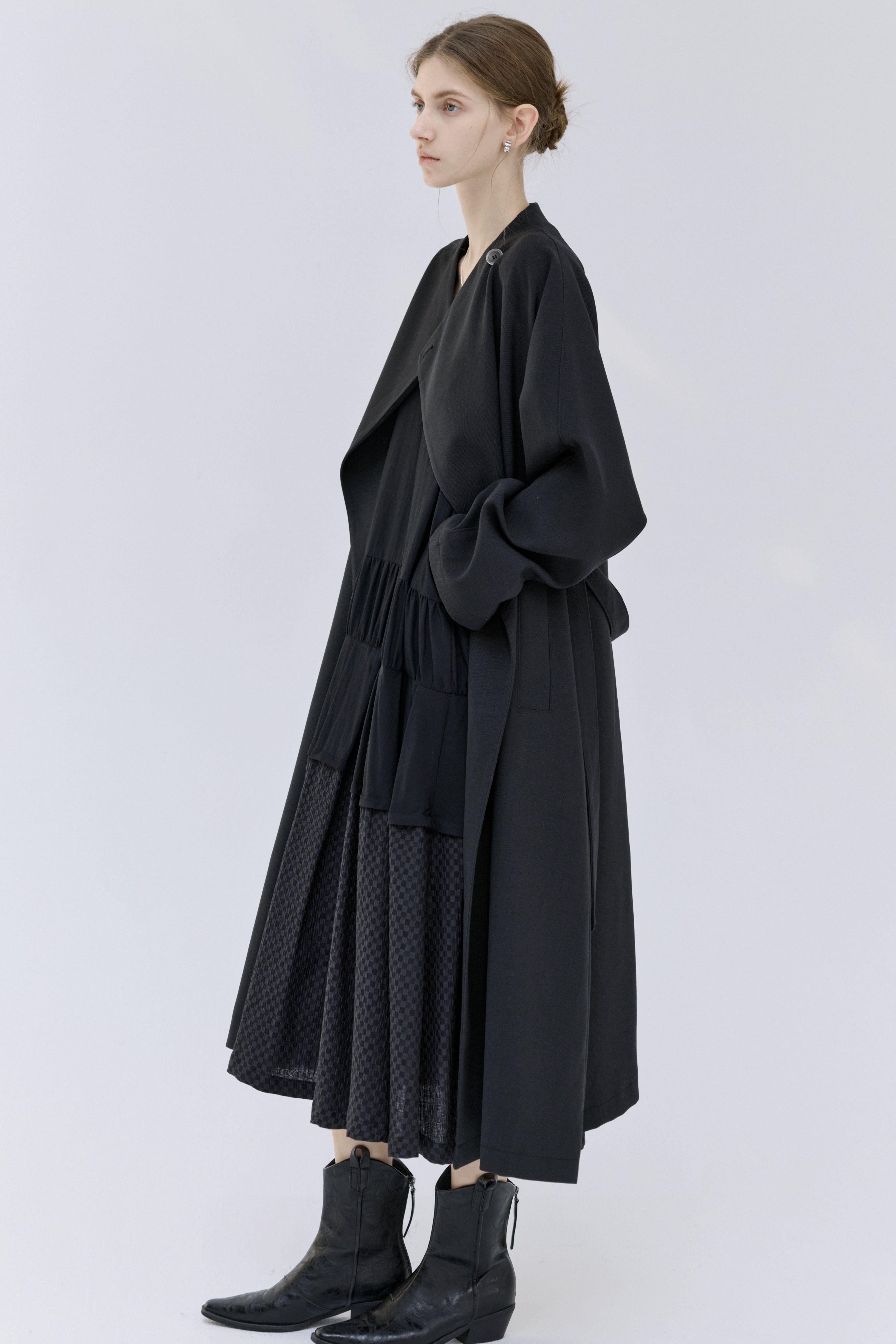 SMOOTH FLARE LAPEL TRENCH / スムースフレアラペルトレンチ