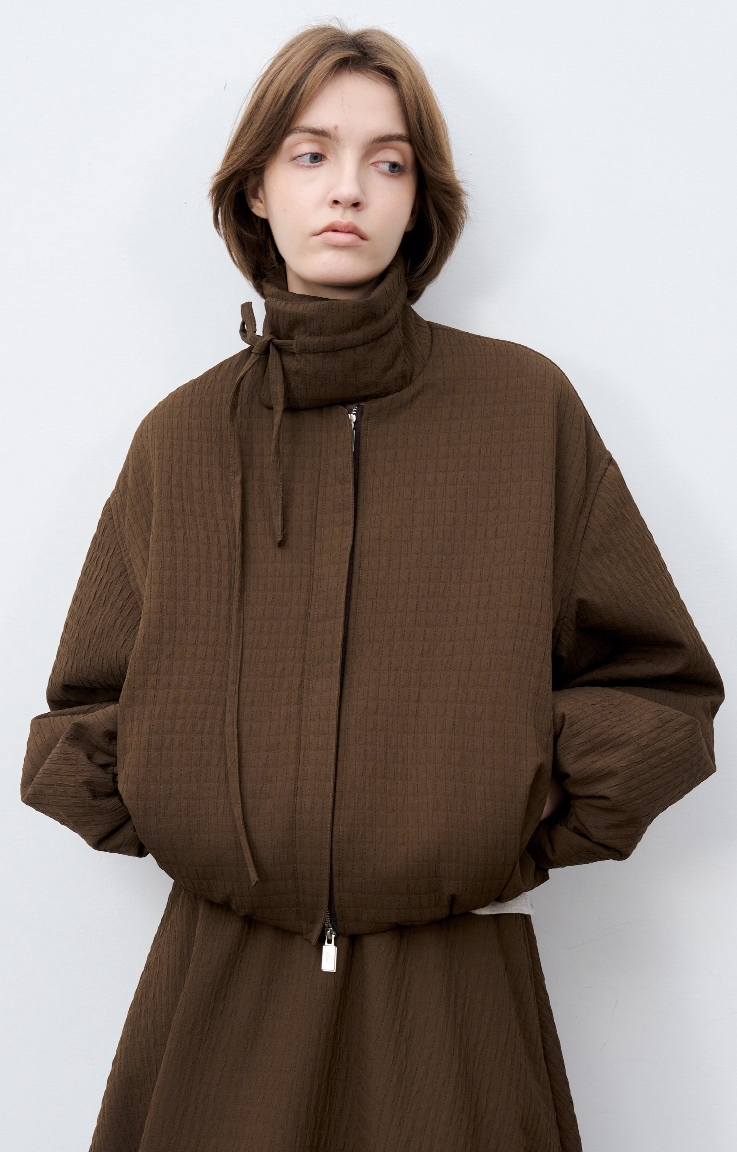 JACQUARD GRID BALLOON BLOUSON / ジャガードグリッドバルーンブルゾン