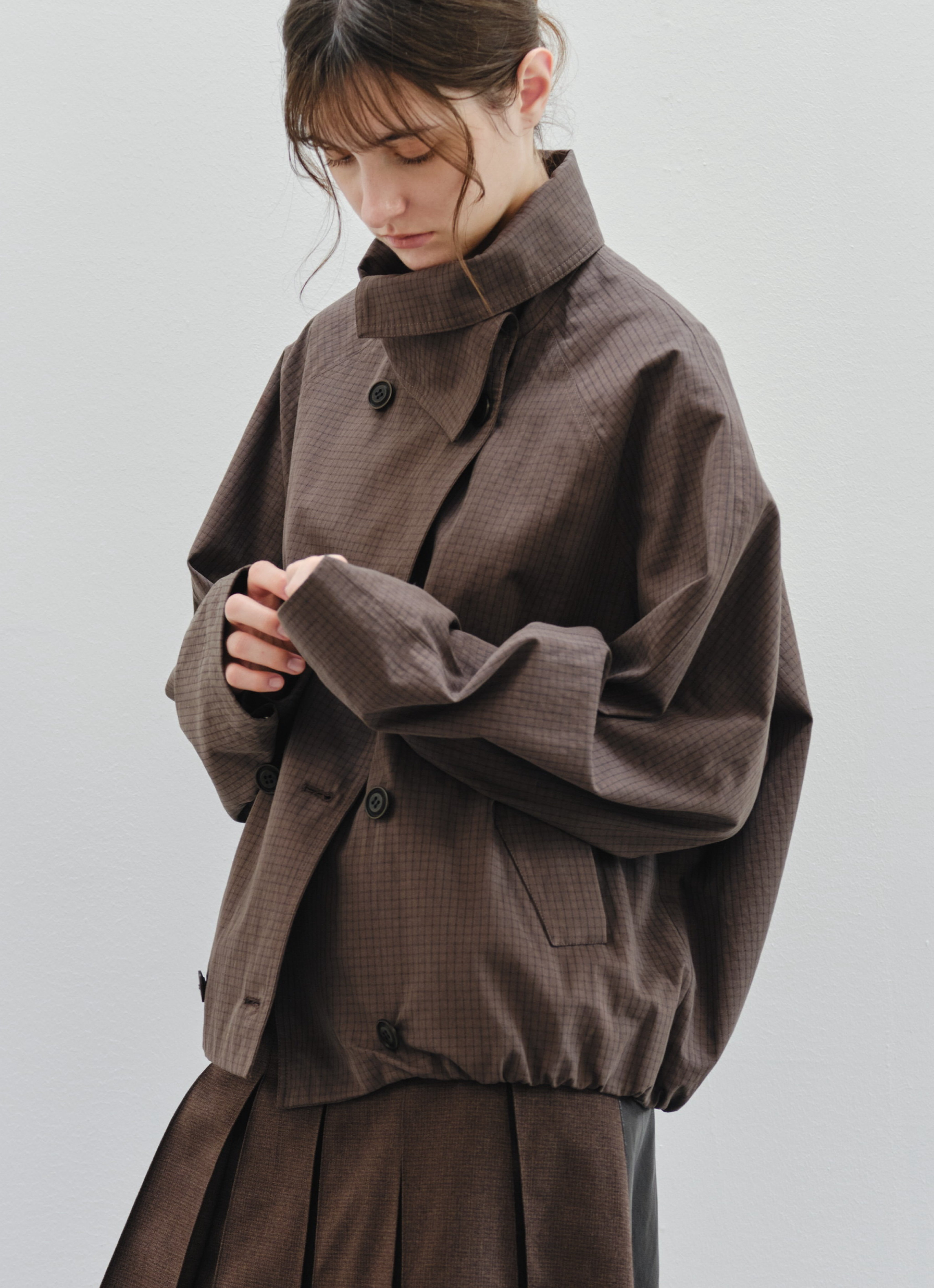 WRAP LAPEL SHORT TRENCH