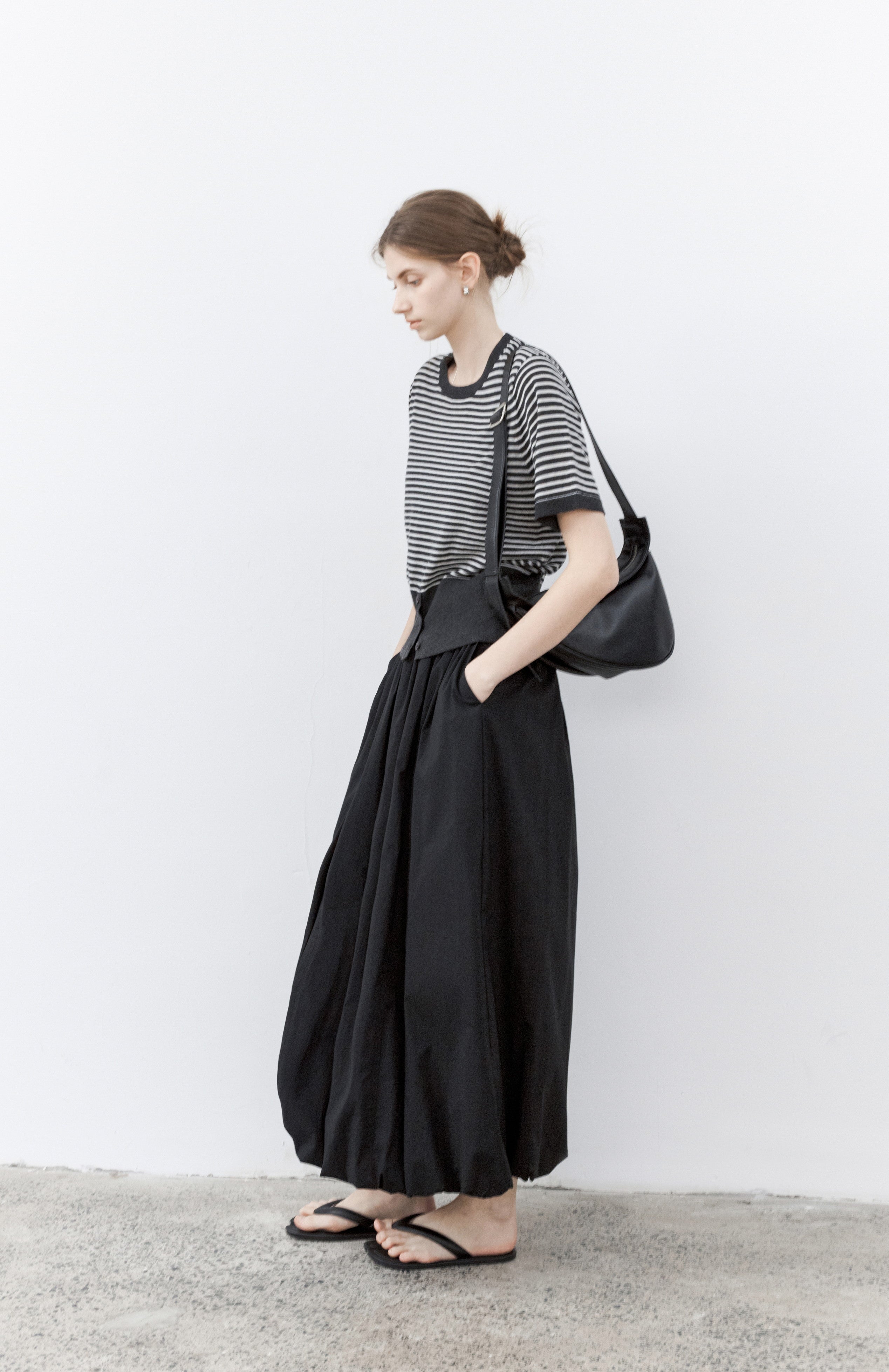 WAIST FIT STRIPE T-SHIRT