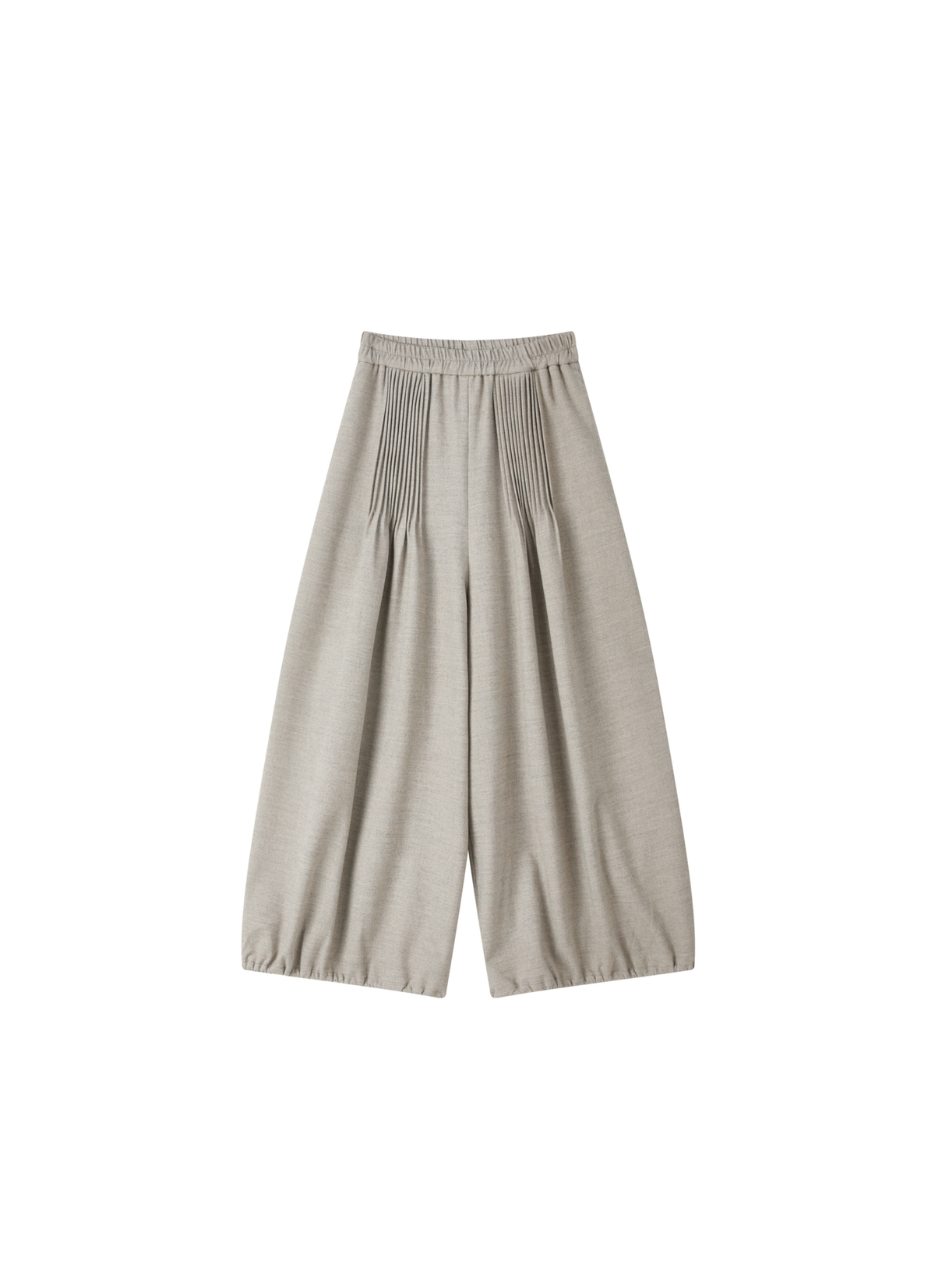 EDGE PLEATS LANTERN PANTS