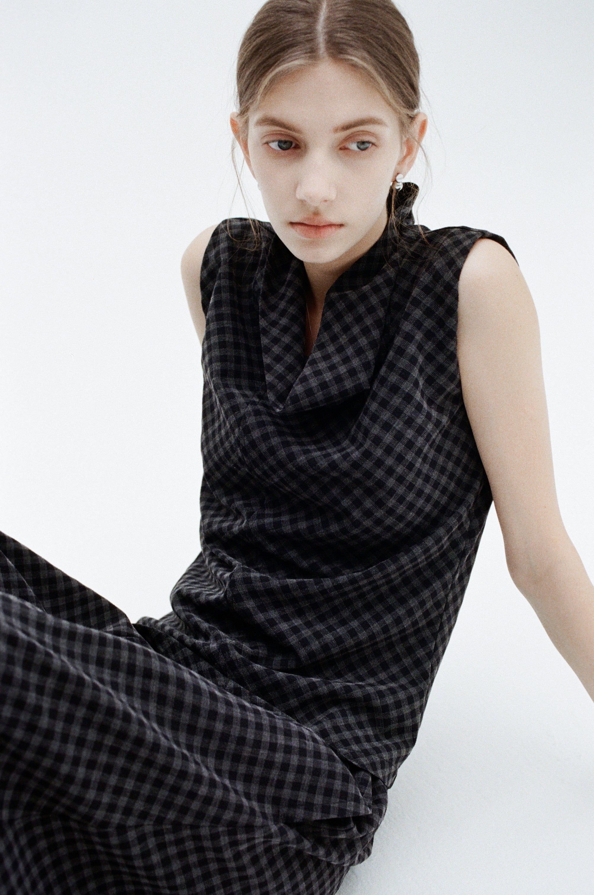 OFF TURTLE PLAID TOP