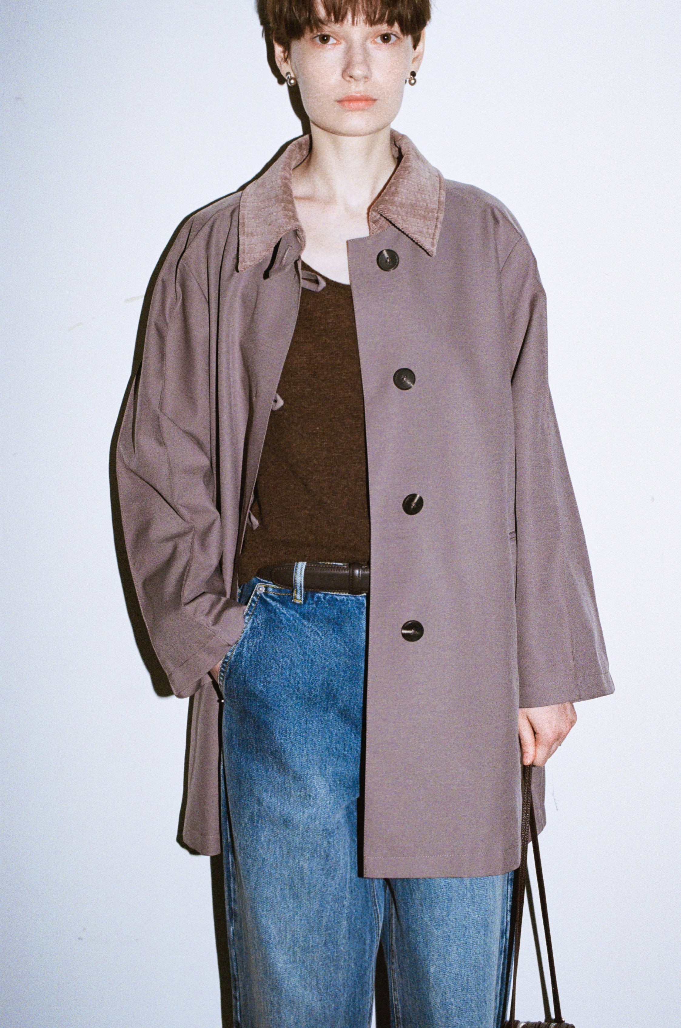 CORDUROY LAPEL MIDDLE JACKET