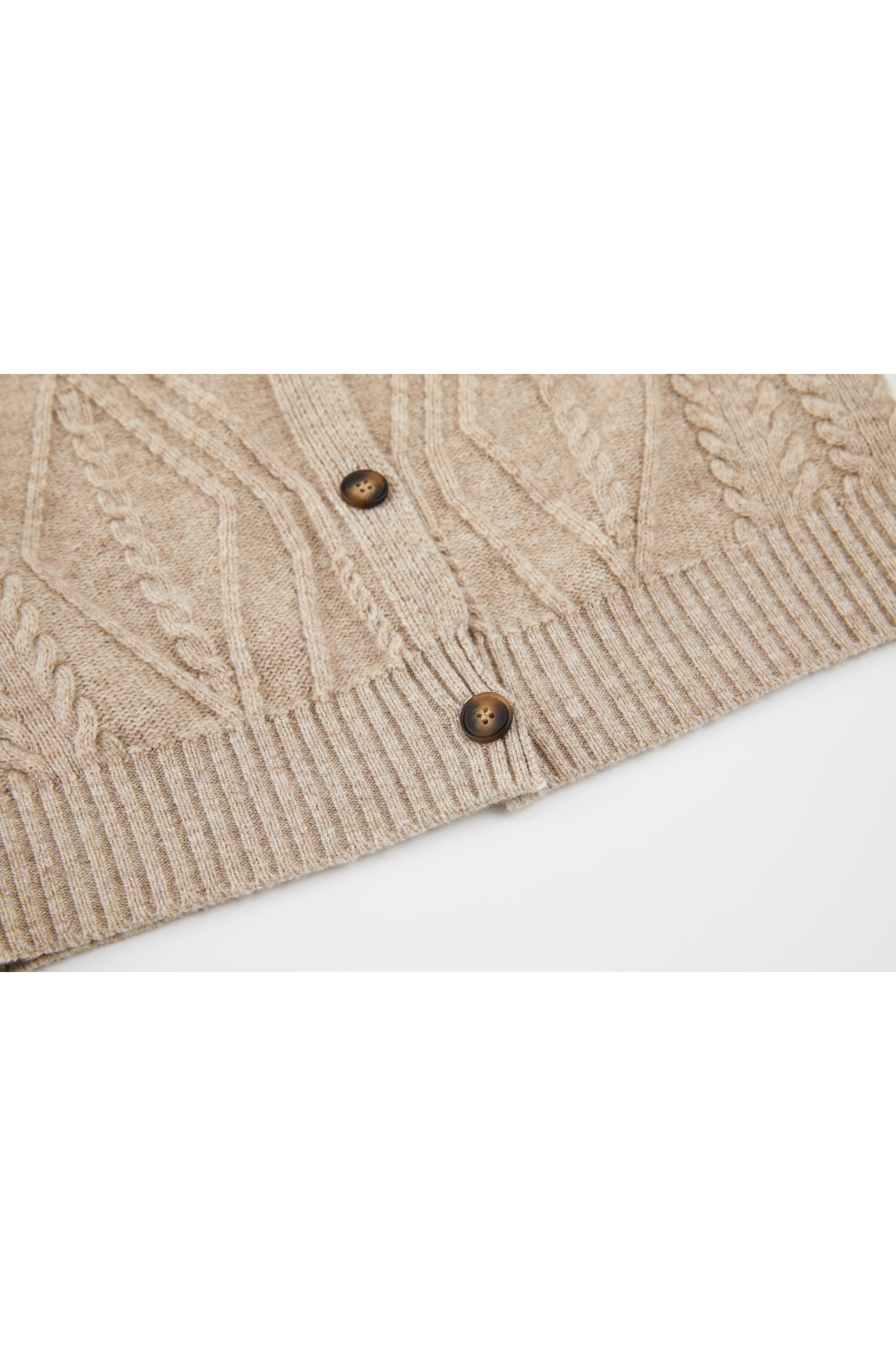 WOOL CABLE CARDIGAN VEST