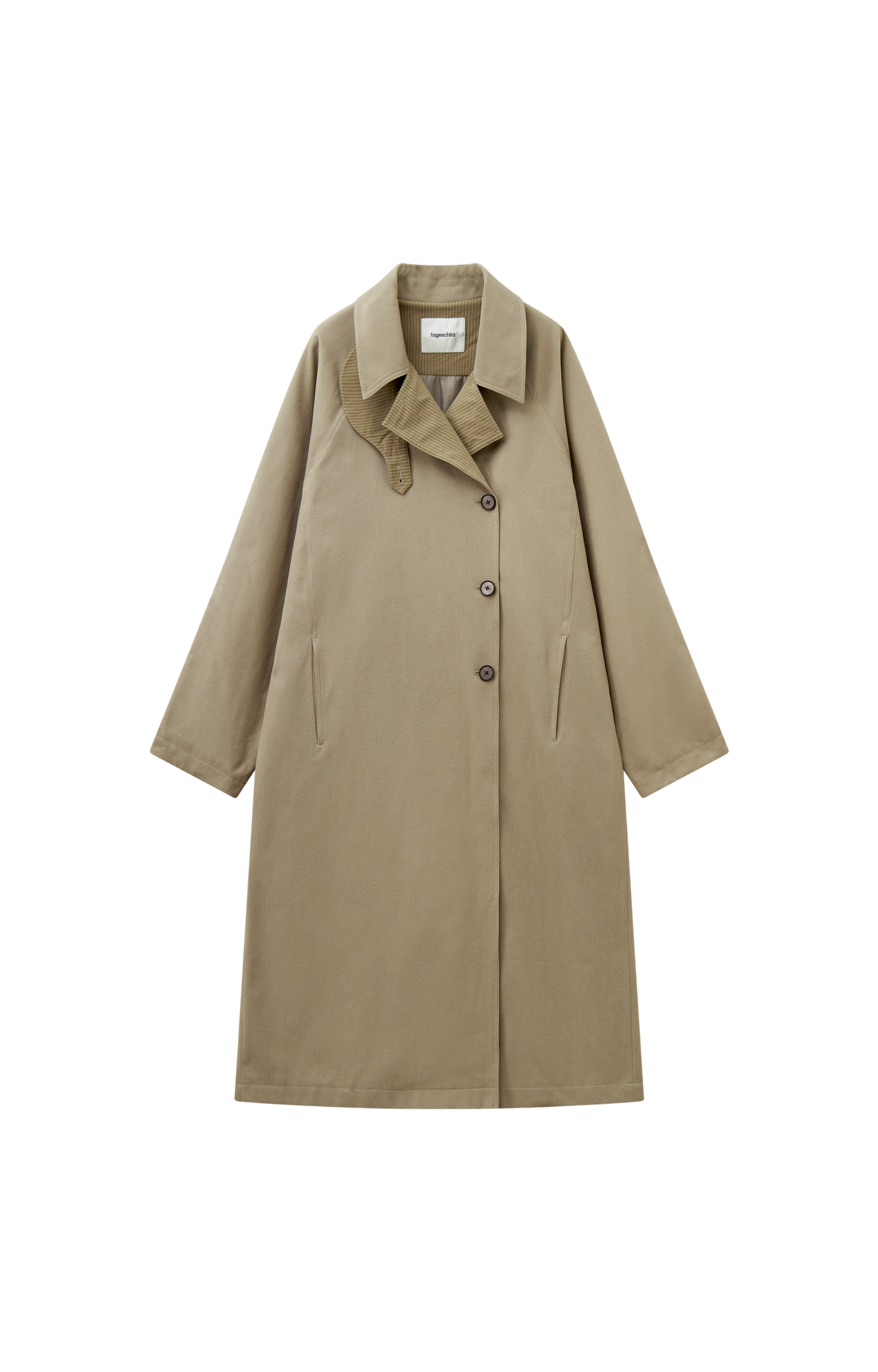 ACCENT STRIPE NECK TRENCH