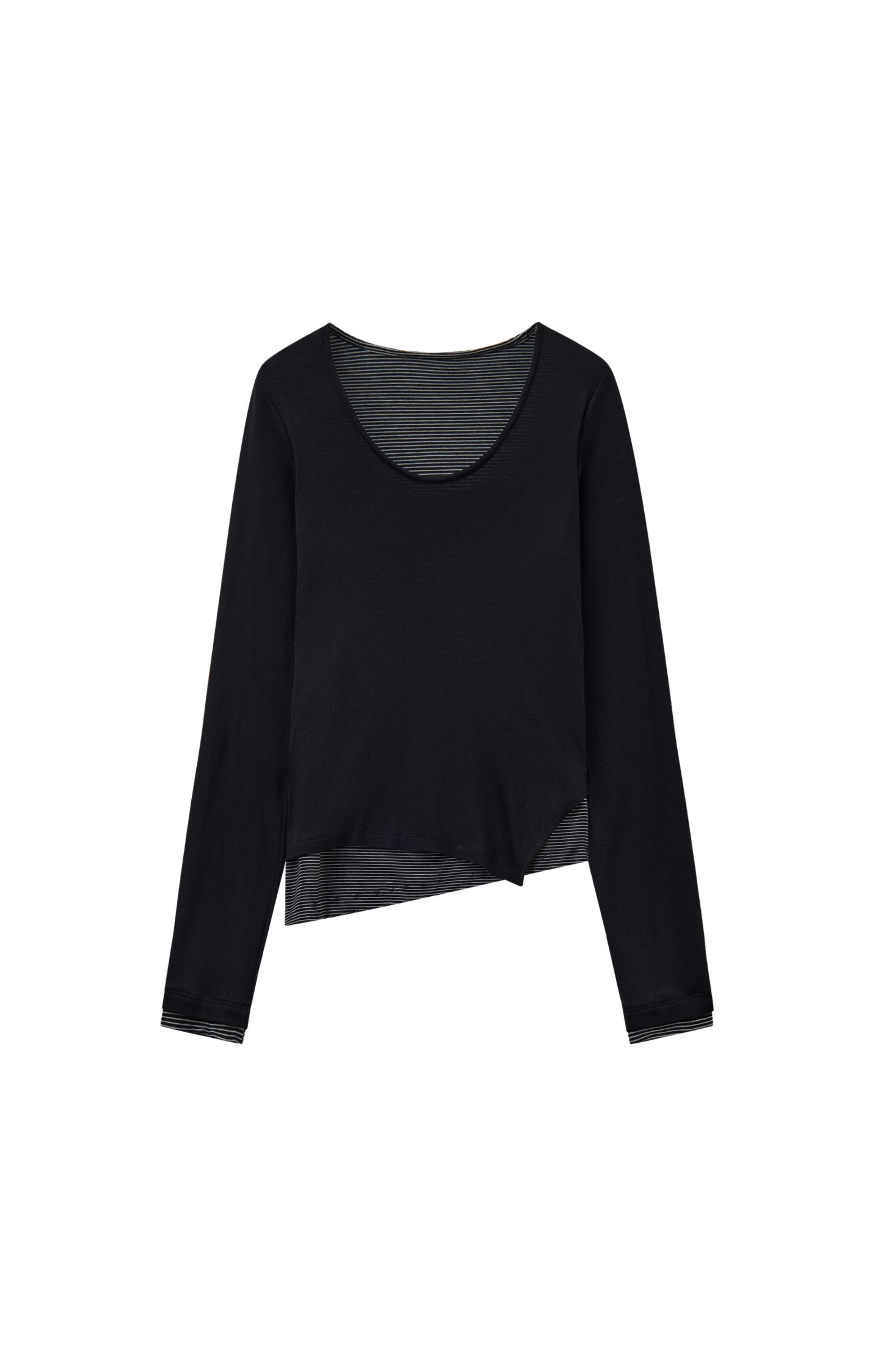 LAYERED STRIPED LONG T-SHIRT / レイヤードストライプロングTシャツ
