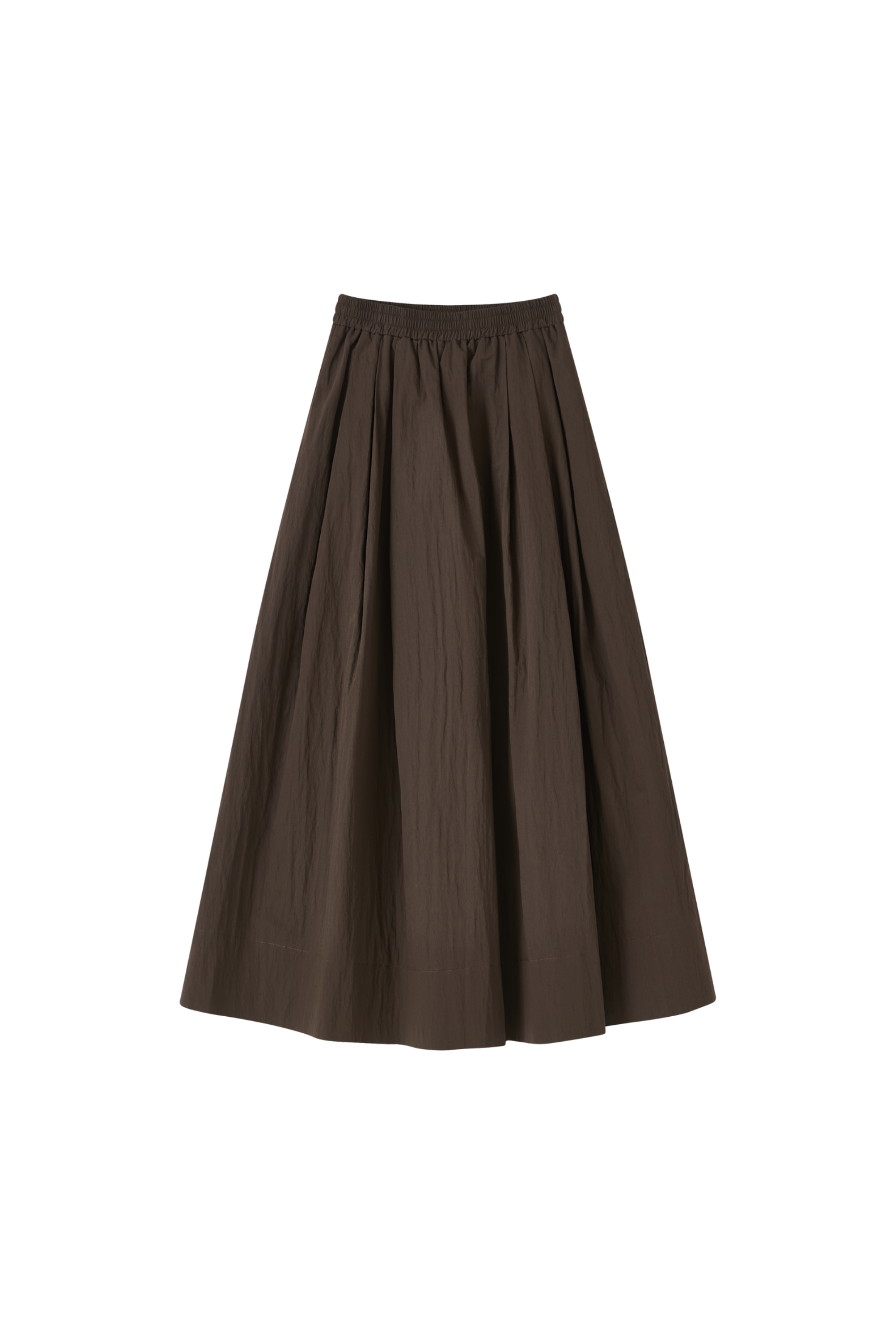 VOLUME GATHER BROWN SKIRT