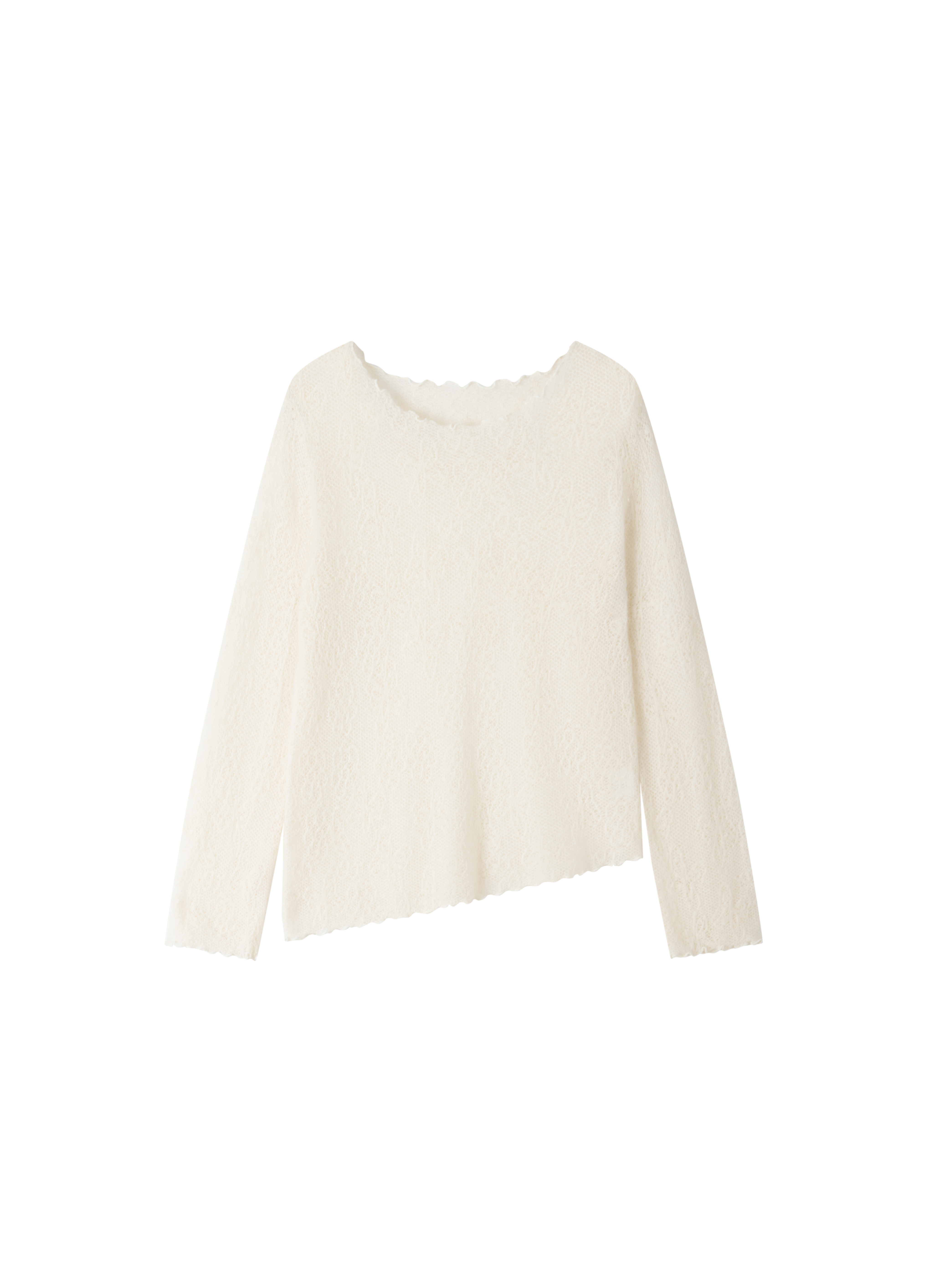 SHEER JACQUARD WOOL SWEATER