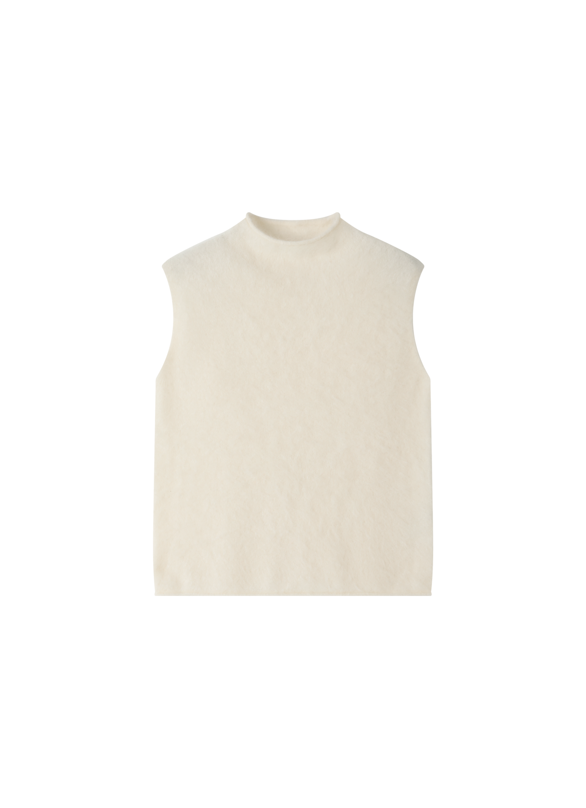 ROLL HEM SLEEVELESS WOOL TOP