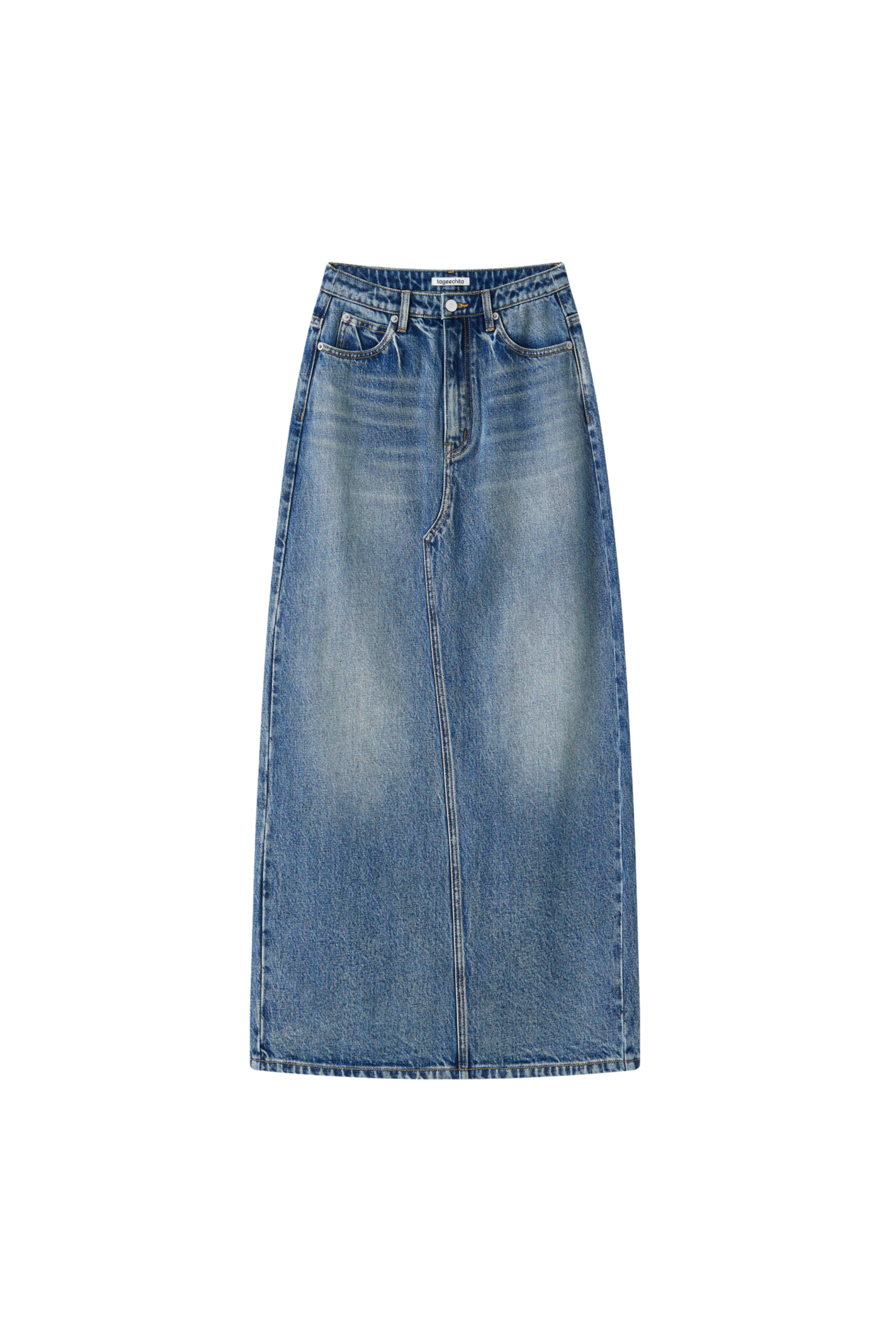 BASIC SLIT DENIM SKIRT