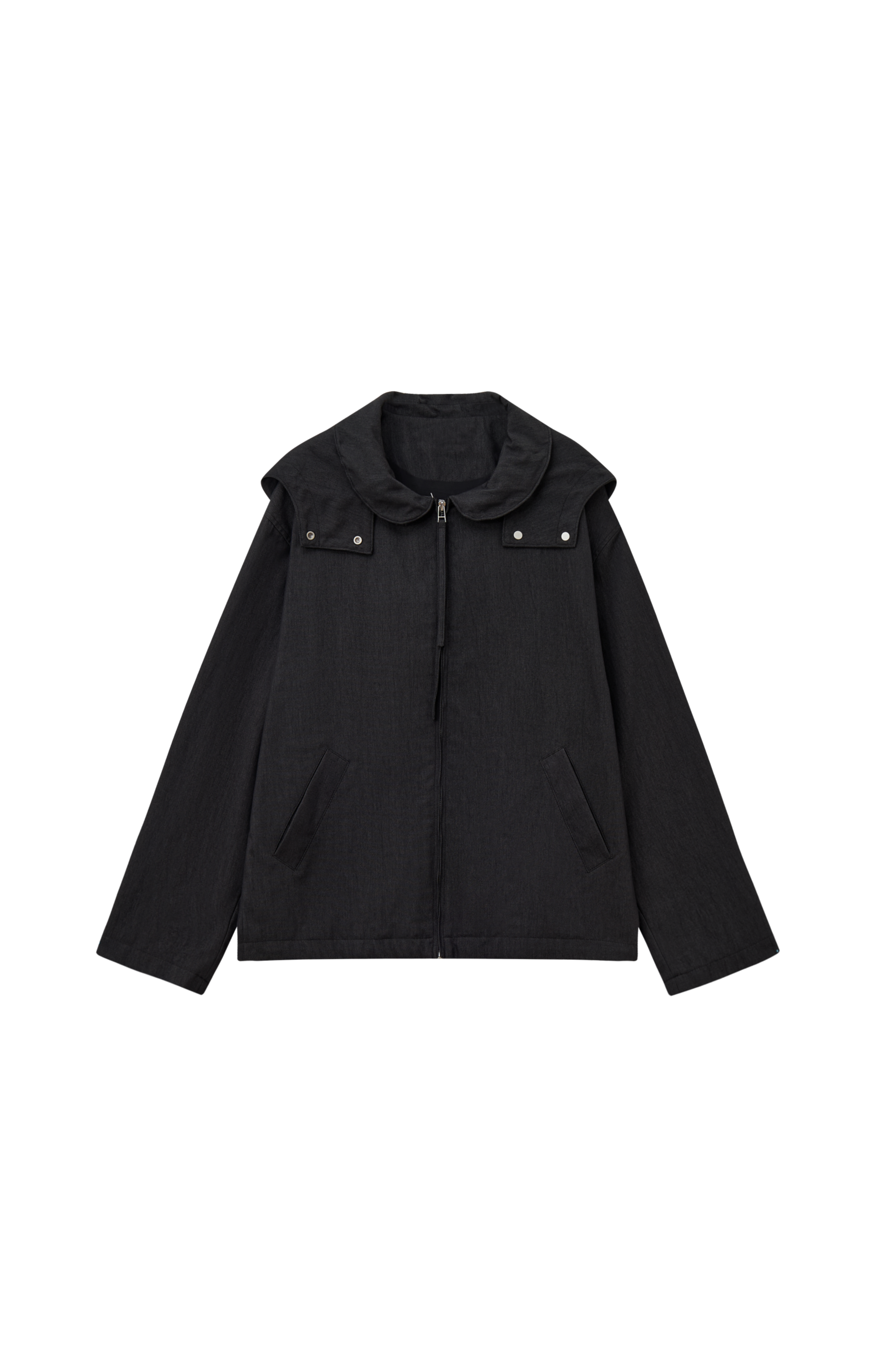 LACE COLLAR HOODED BLOUSON