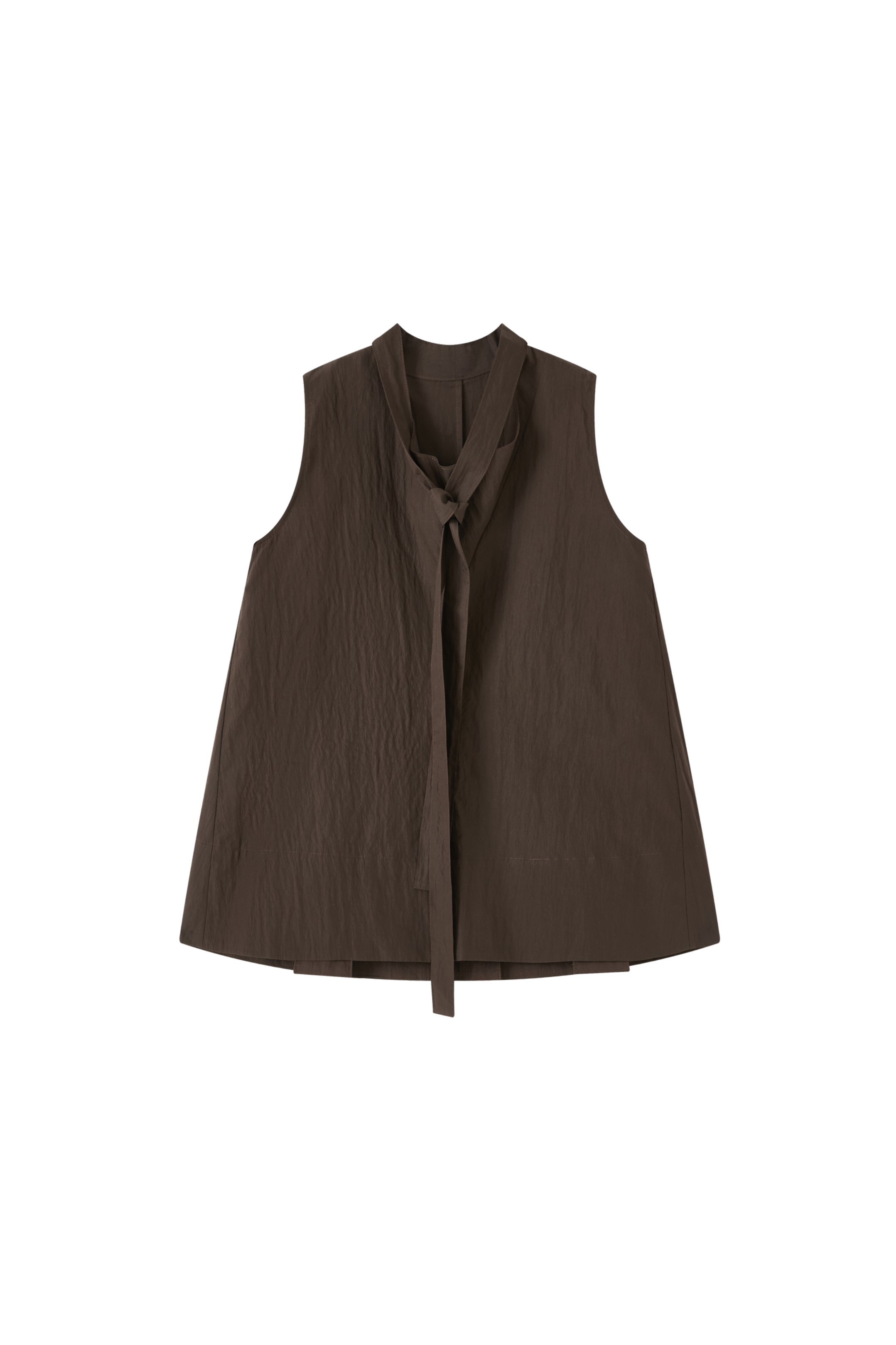 VOLUME FLARE BROWN BLOUSE