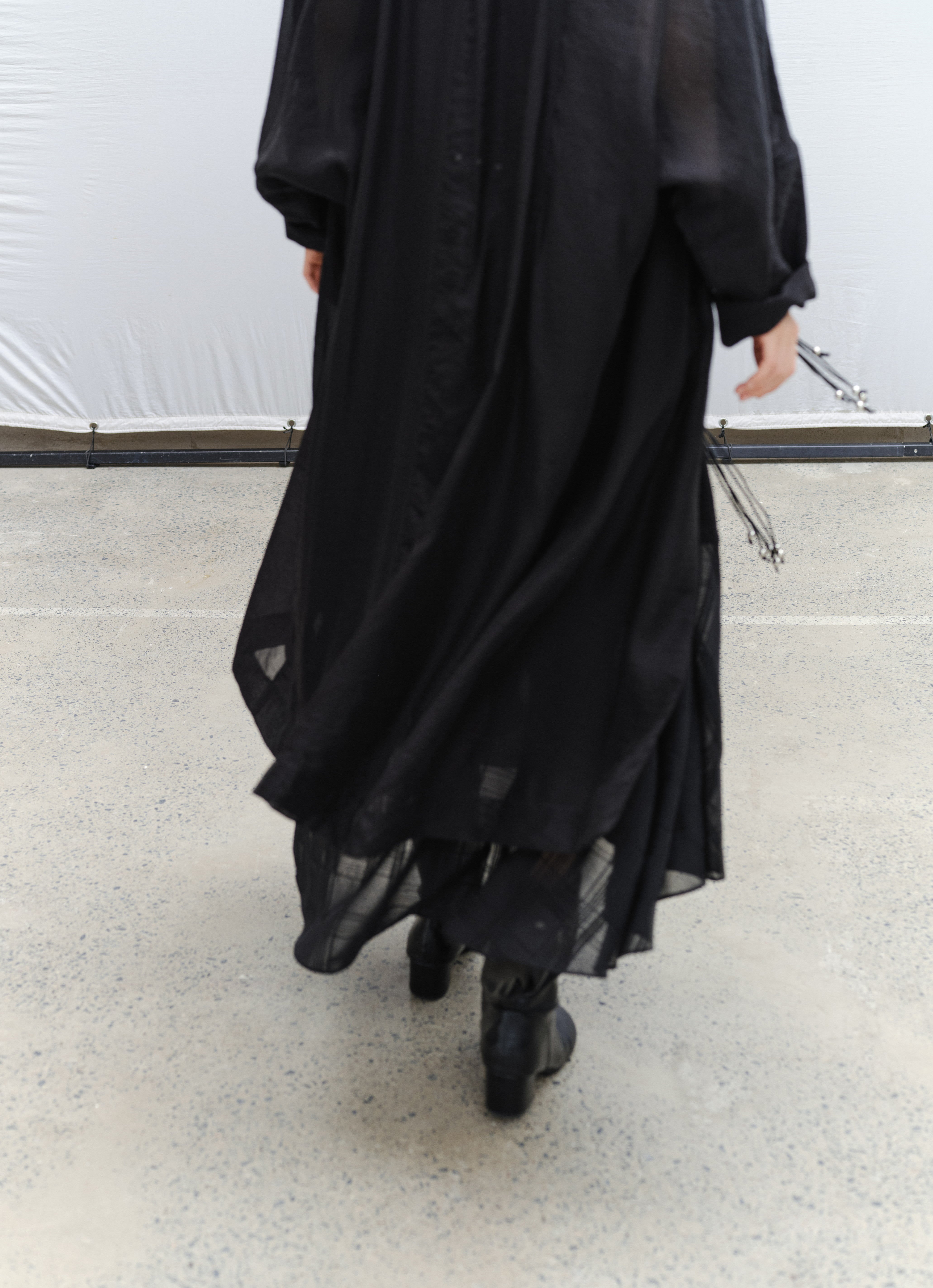 SHEER PLAID LAYER DRESS