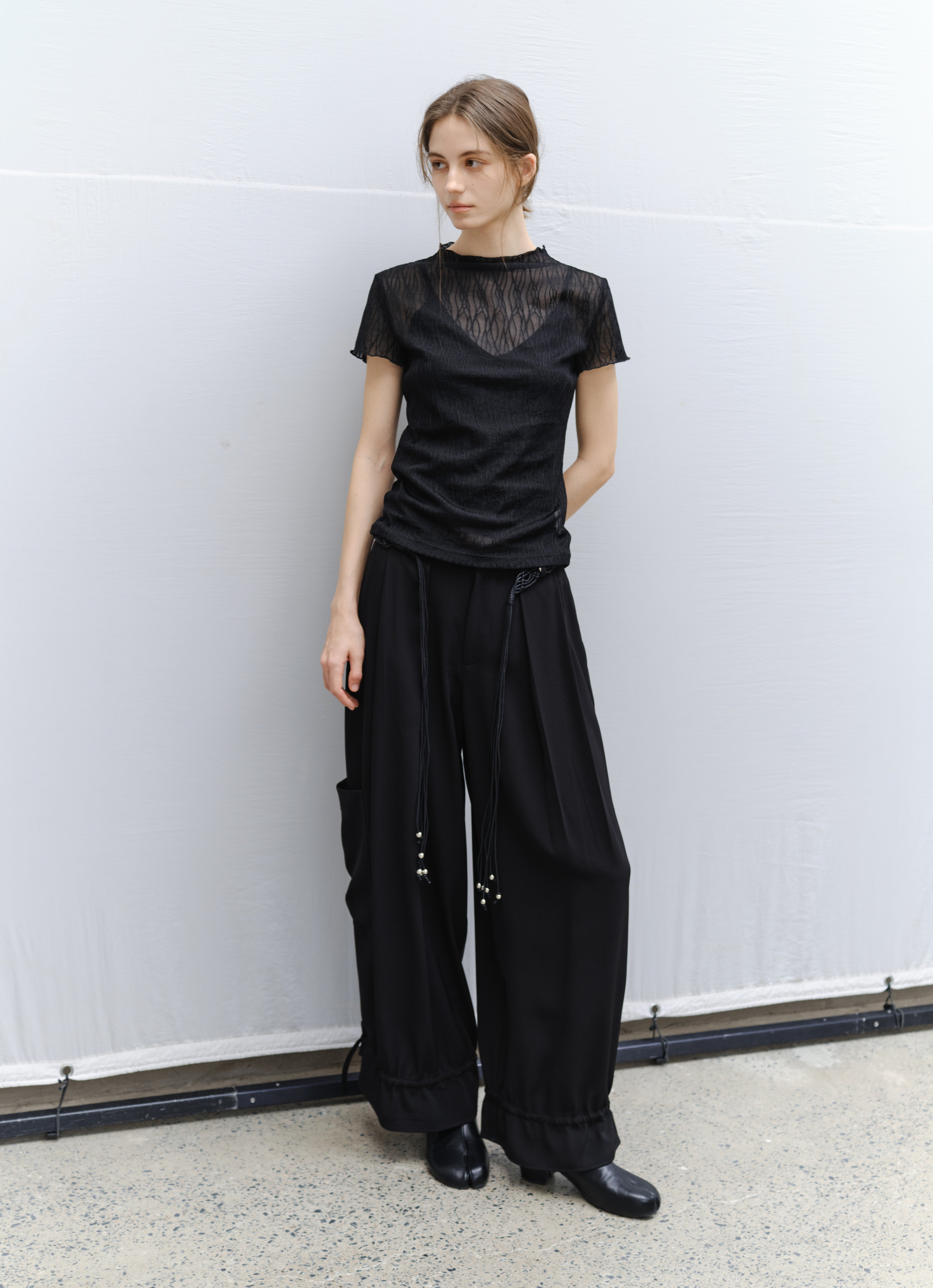 WAVE JACQUARD SHEER TEE / ウェーブジャカードシアーティー