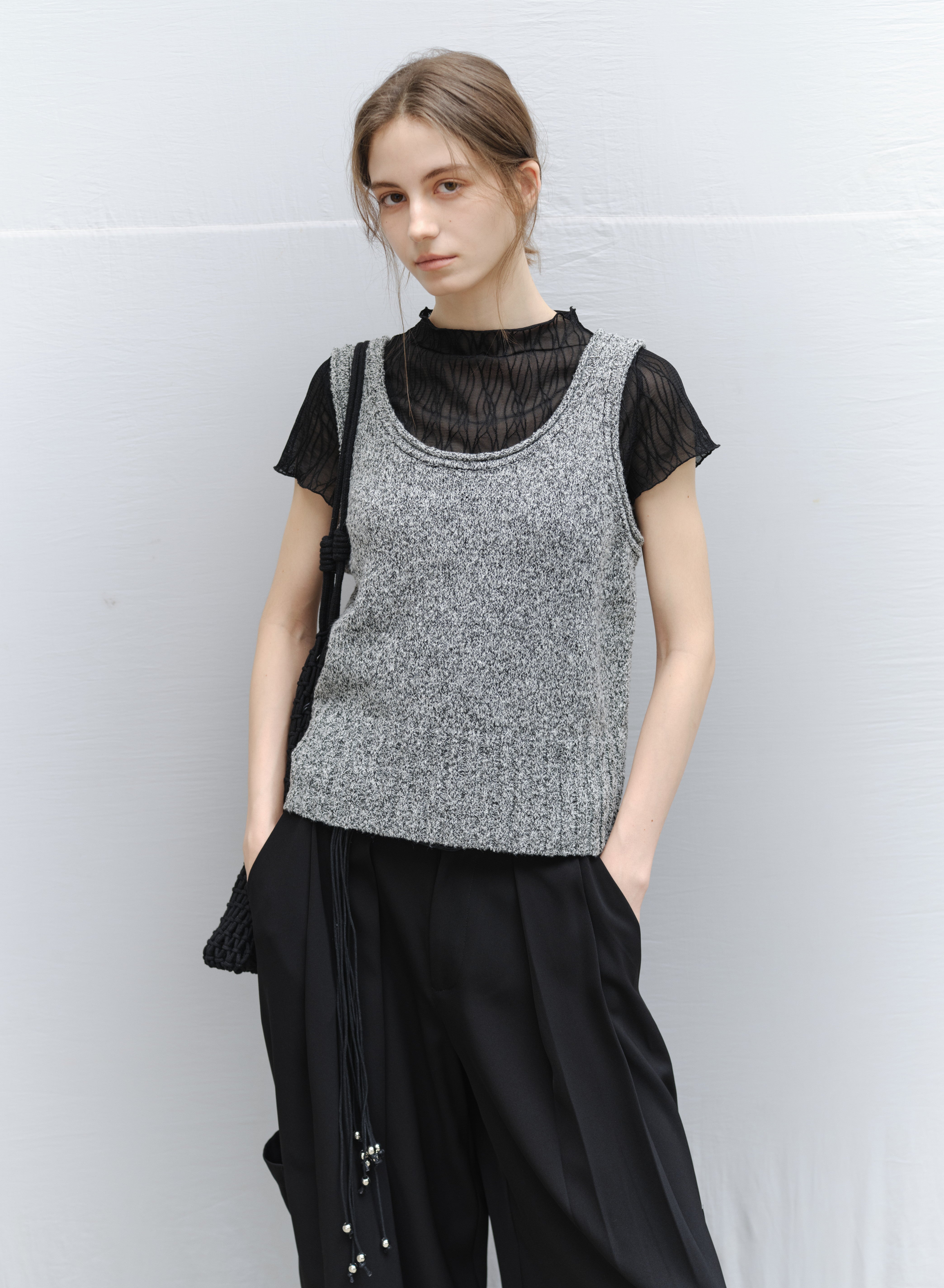 ROLL HEM KNIT VEST / ロールヘムニットベスト