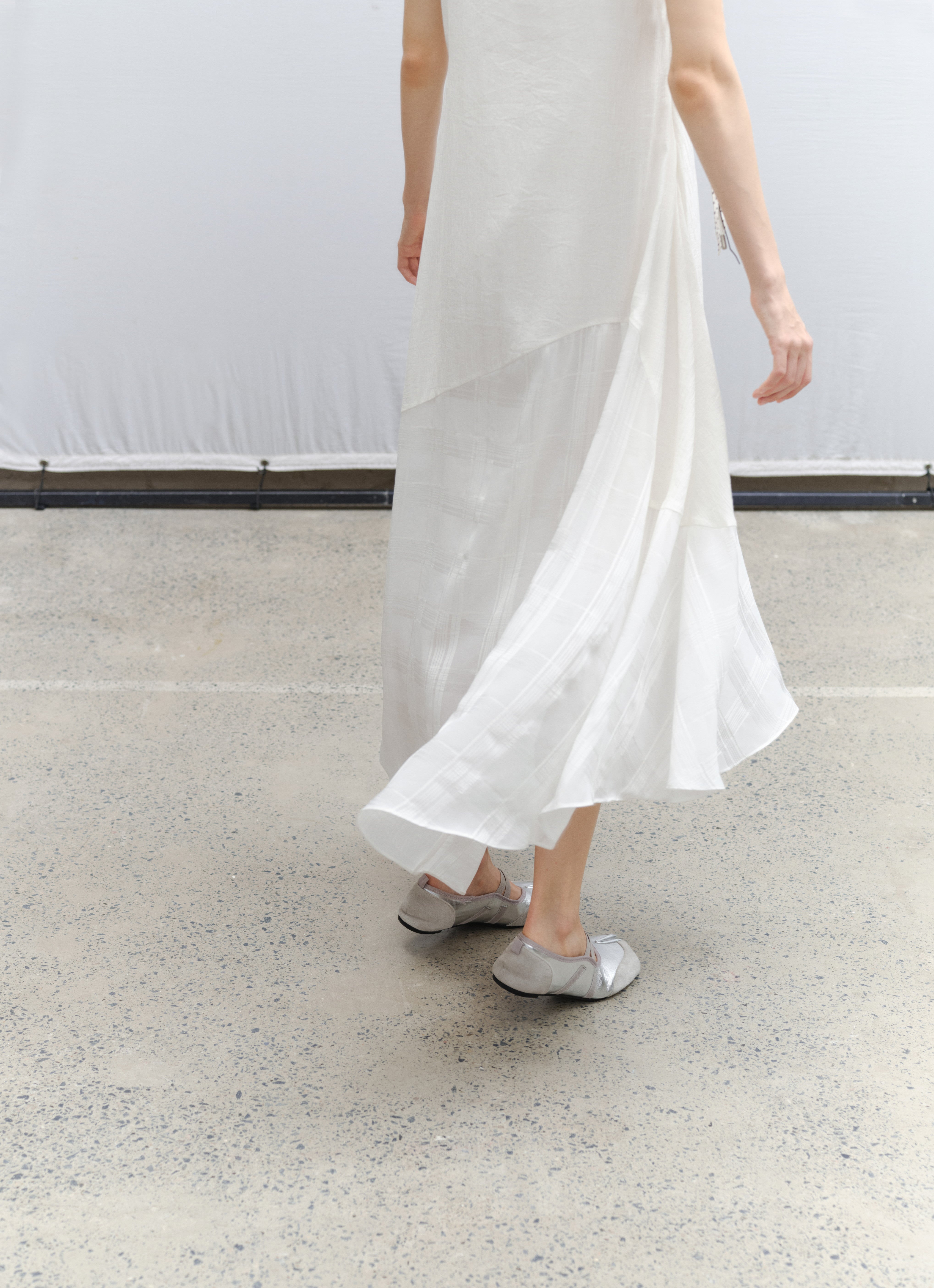 SHEER PLAID LAYER DRESS