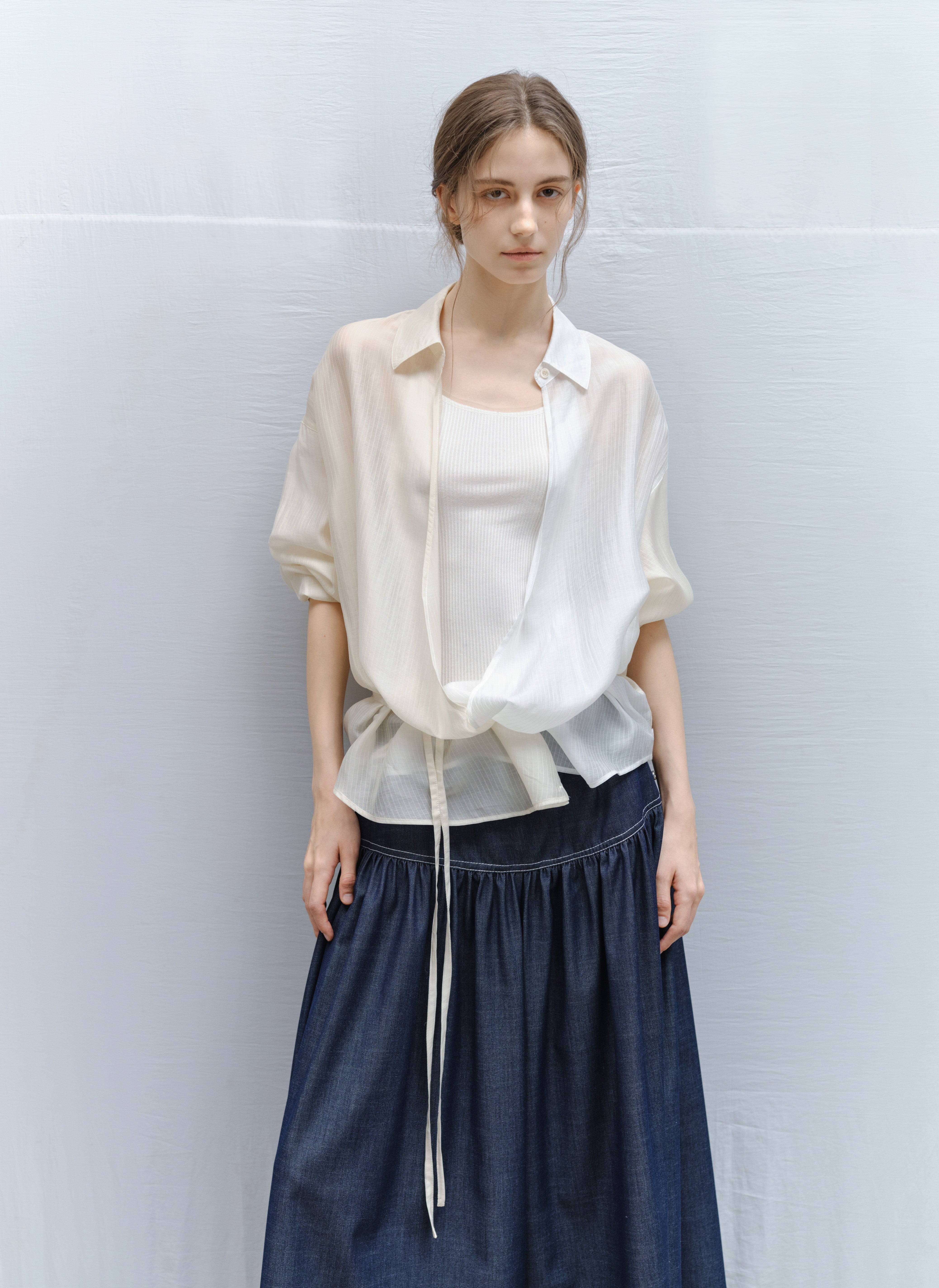 AQUA TONE STRING SHIRT / アクアトーンストリングシャツ