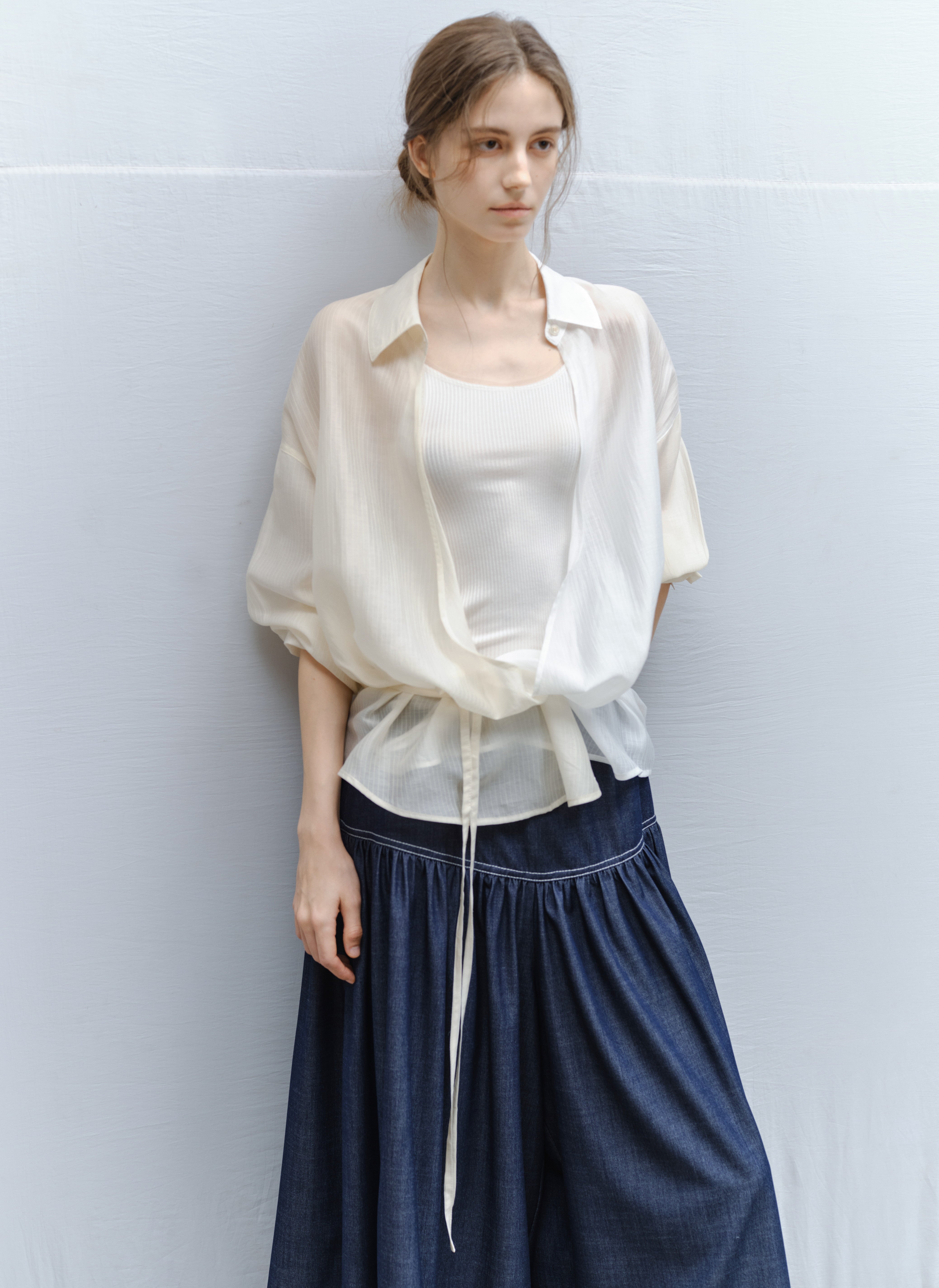 AQUA TONE STRING SHIRT / アクアトーンストリングシャツ