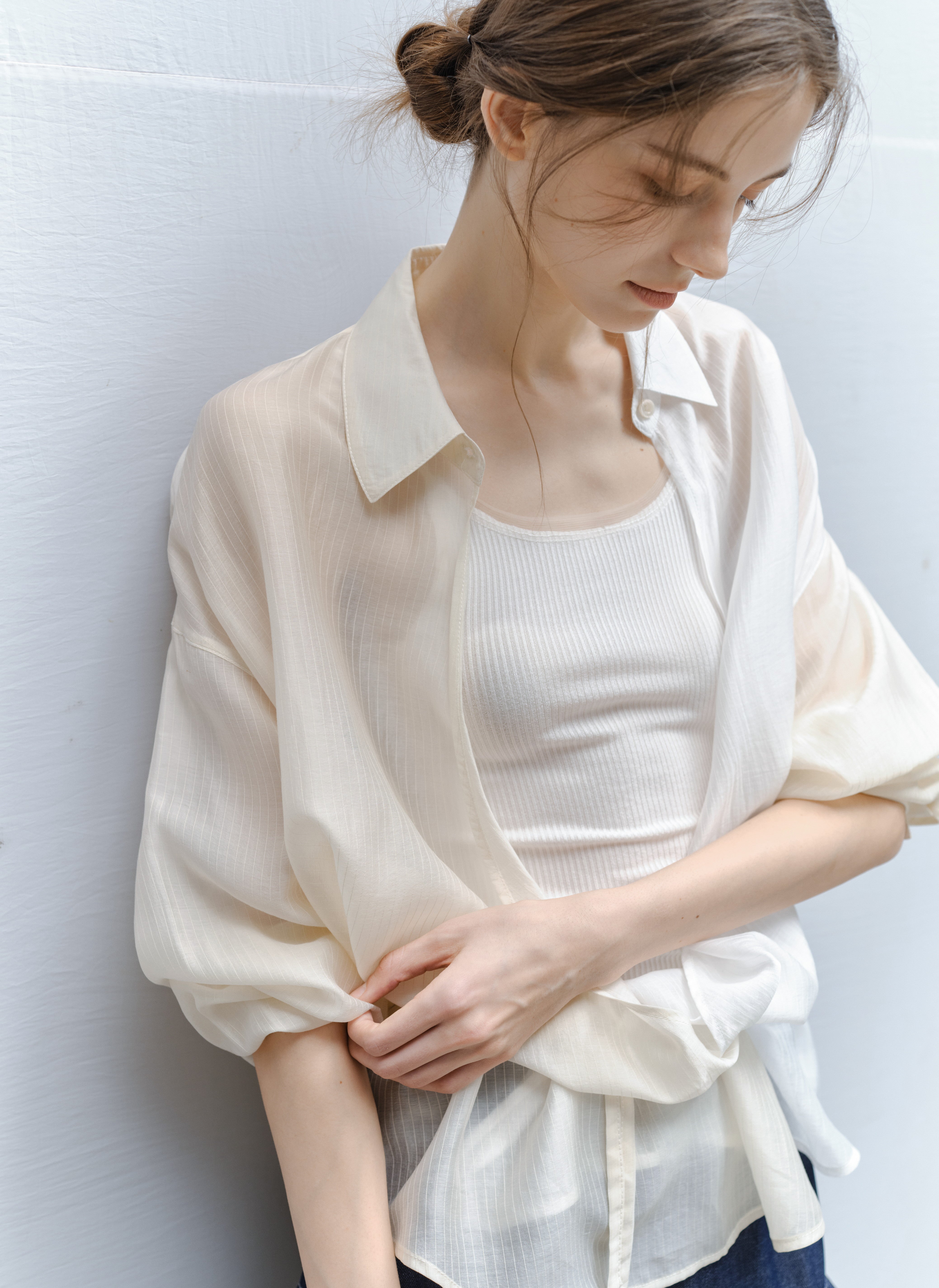AQUA TONE STRING SHIRT / アクアトーンストリングシャツ