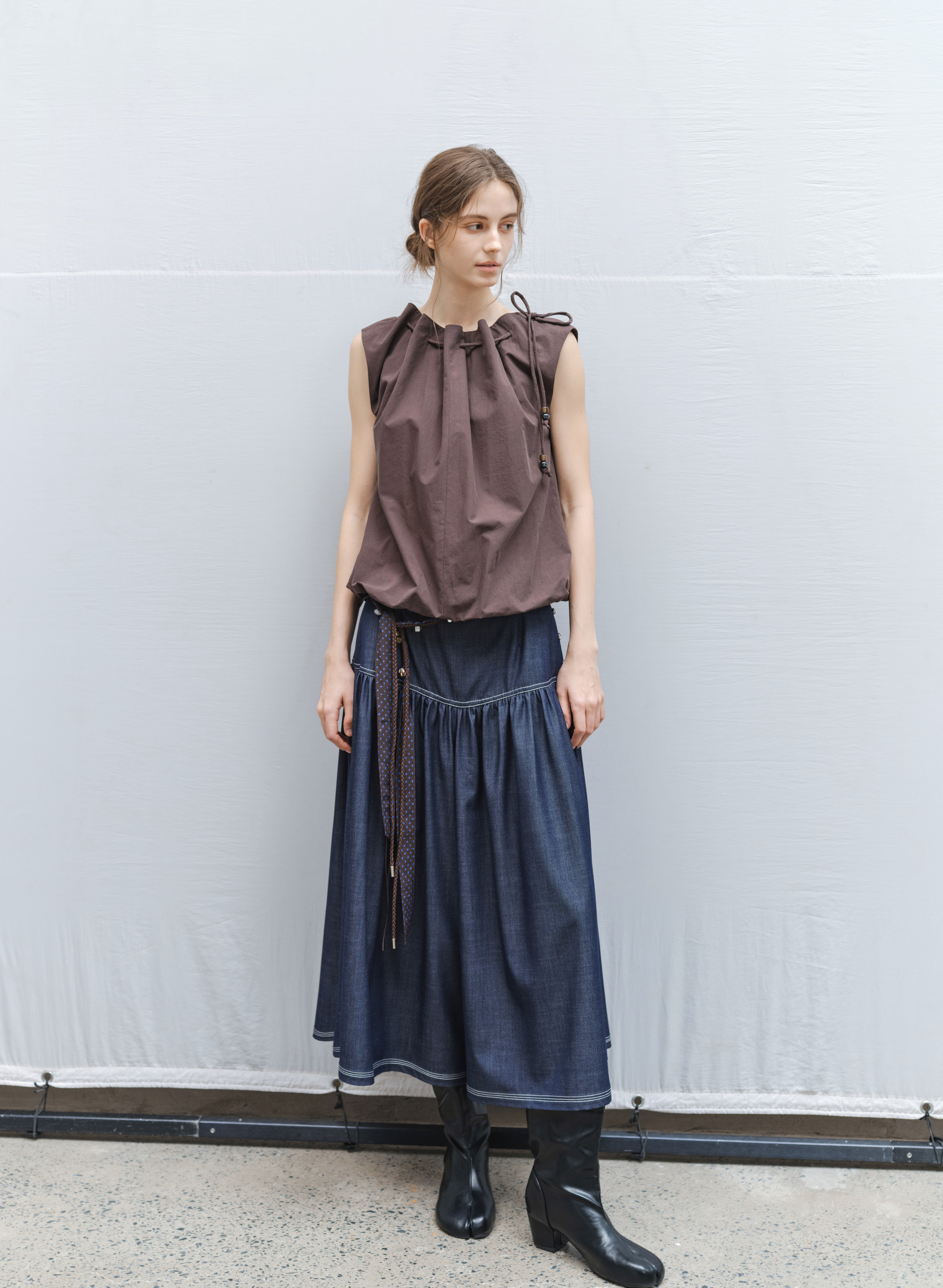 2WAY STRING POUCH BLOUSE