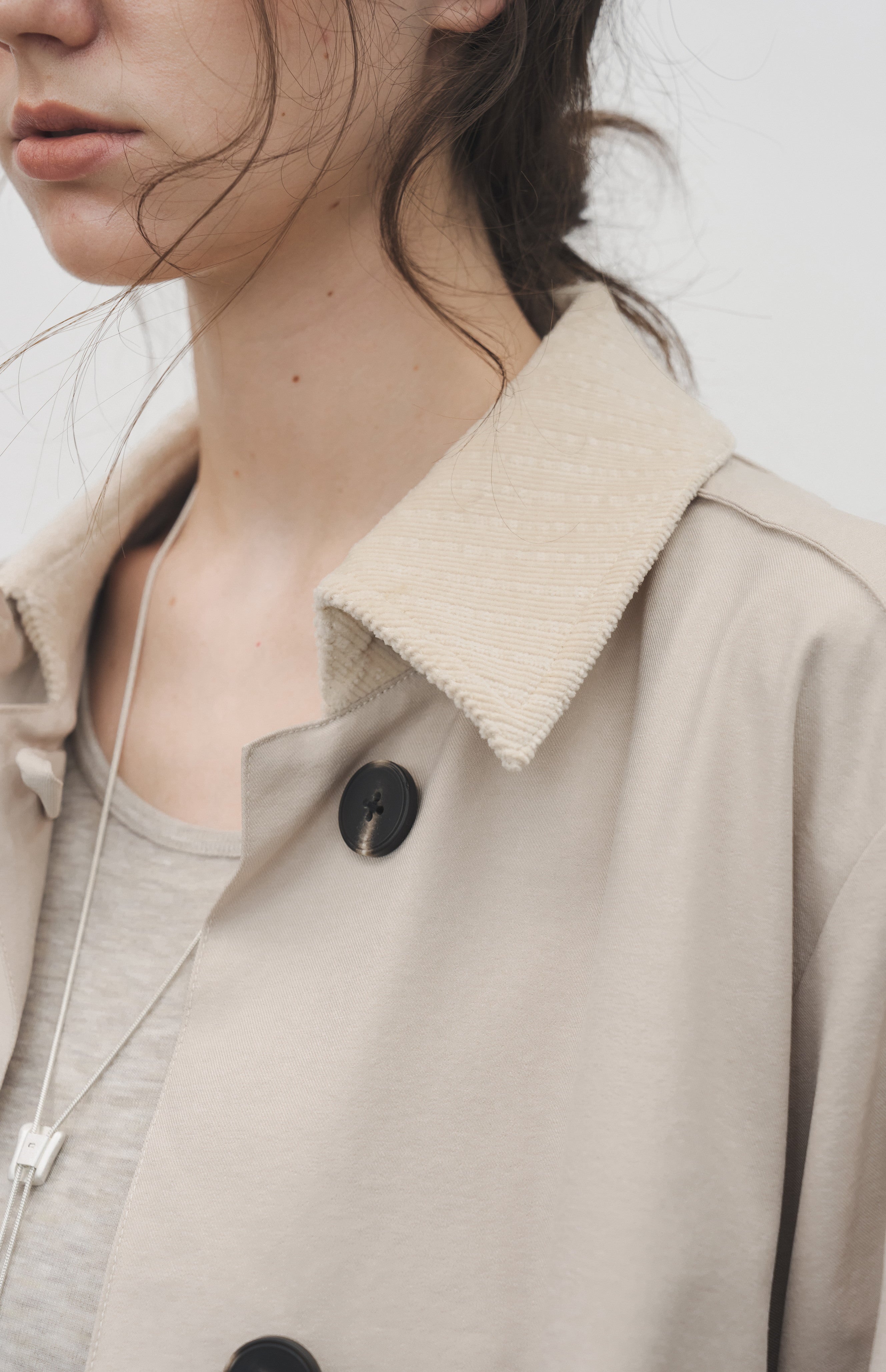 CORDUROY LAPEL MIDDLE JACKET