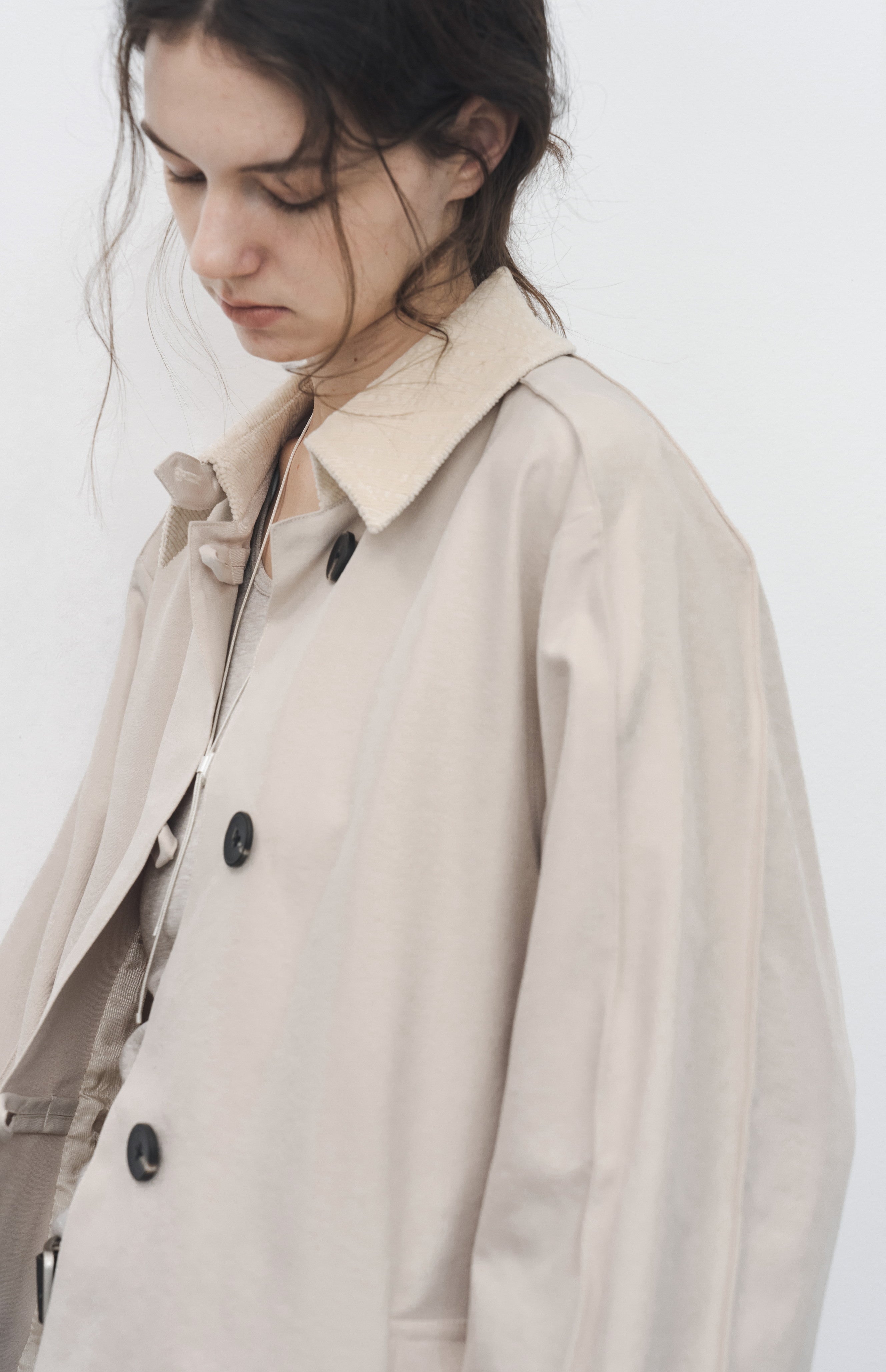 CORDUROY LAPEL MIDDLE JACKET