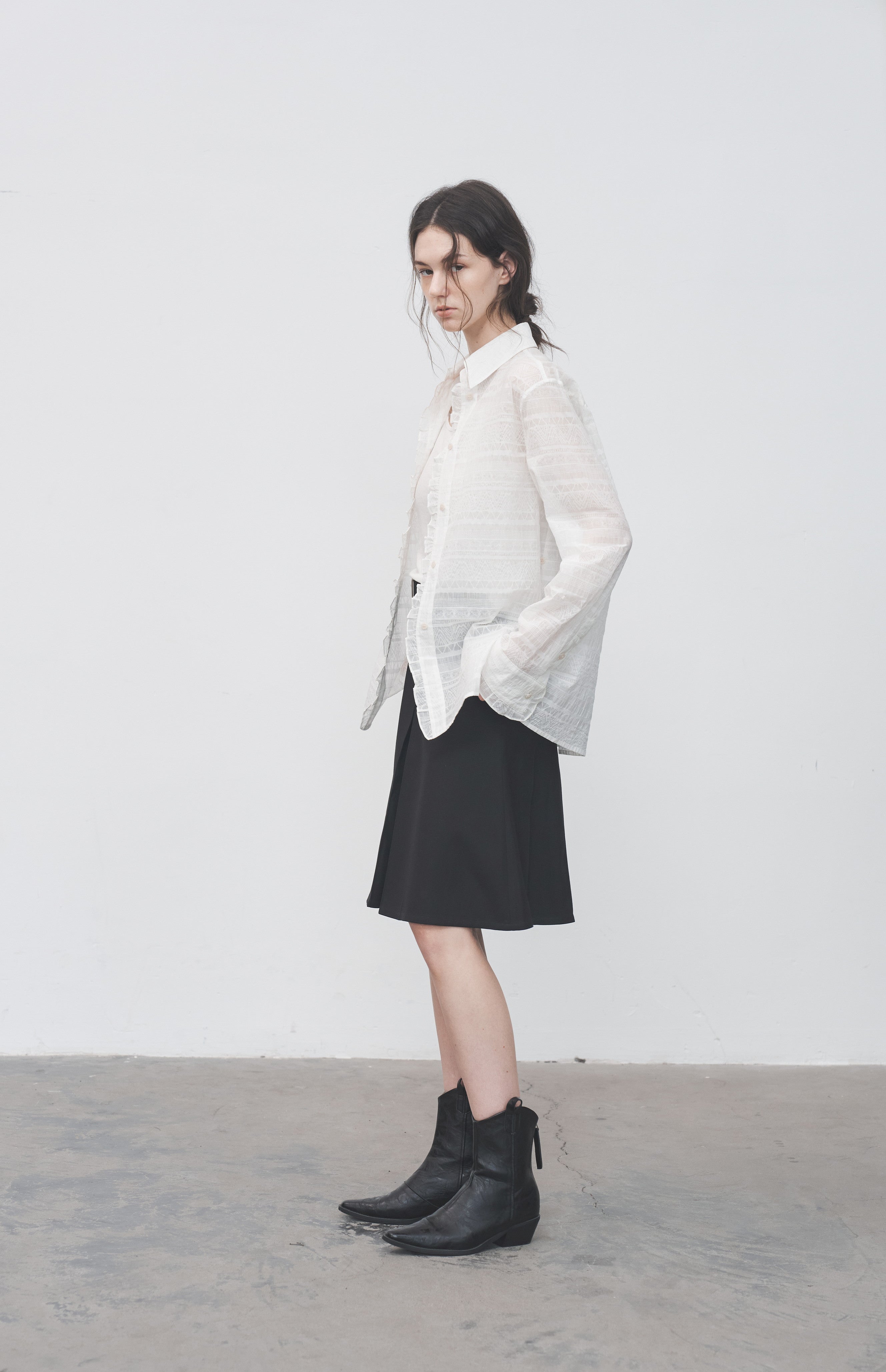 REVERSIBLE PLEATED MIDI SKIRT