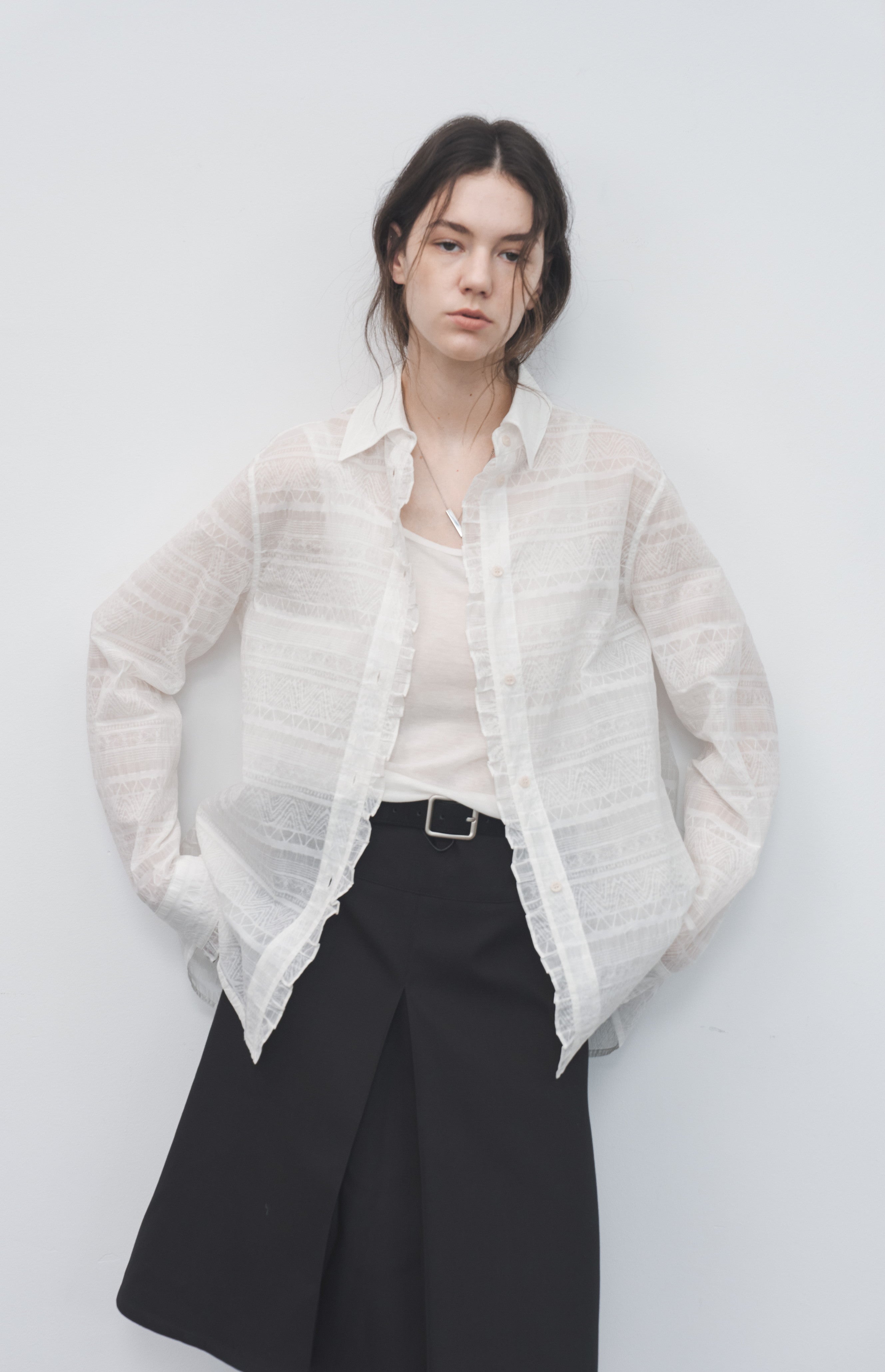 REVERSIBLE PLEATED MIDI SKIRT