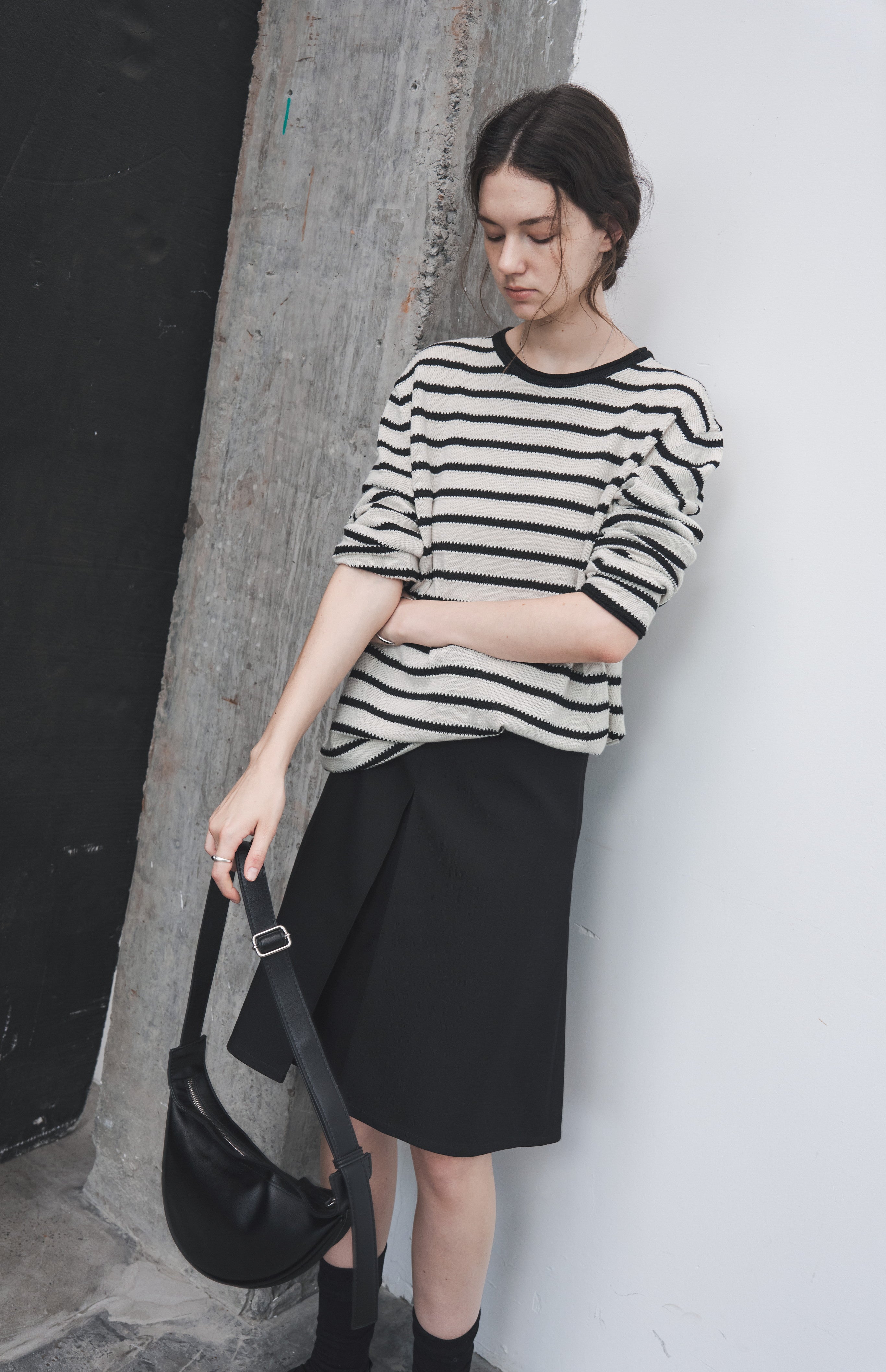 REVERSIBLE PLEATED MIDI SKIRT