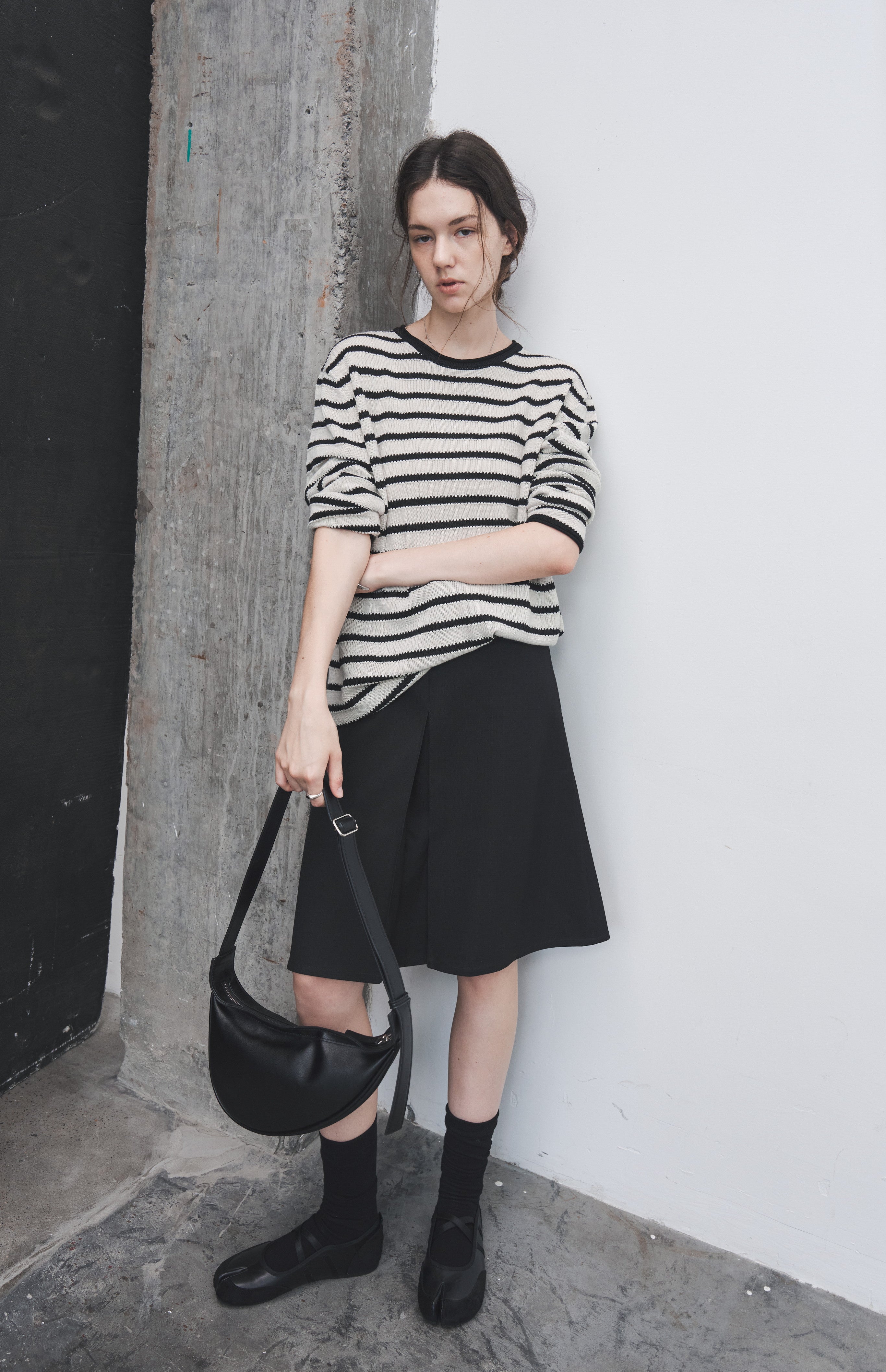 REVERSIBLE PLEATED MIDI SKIRT