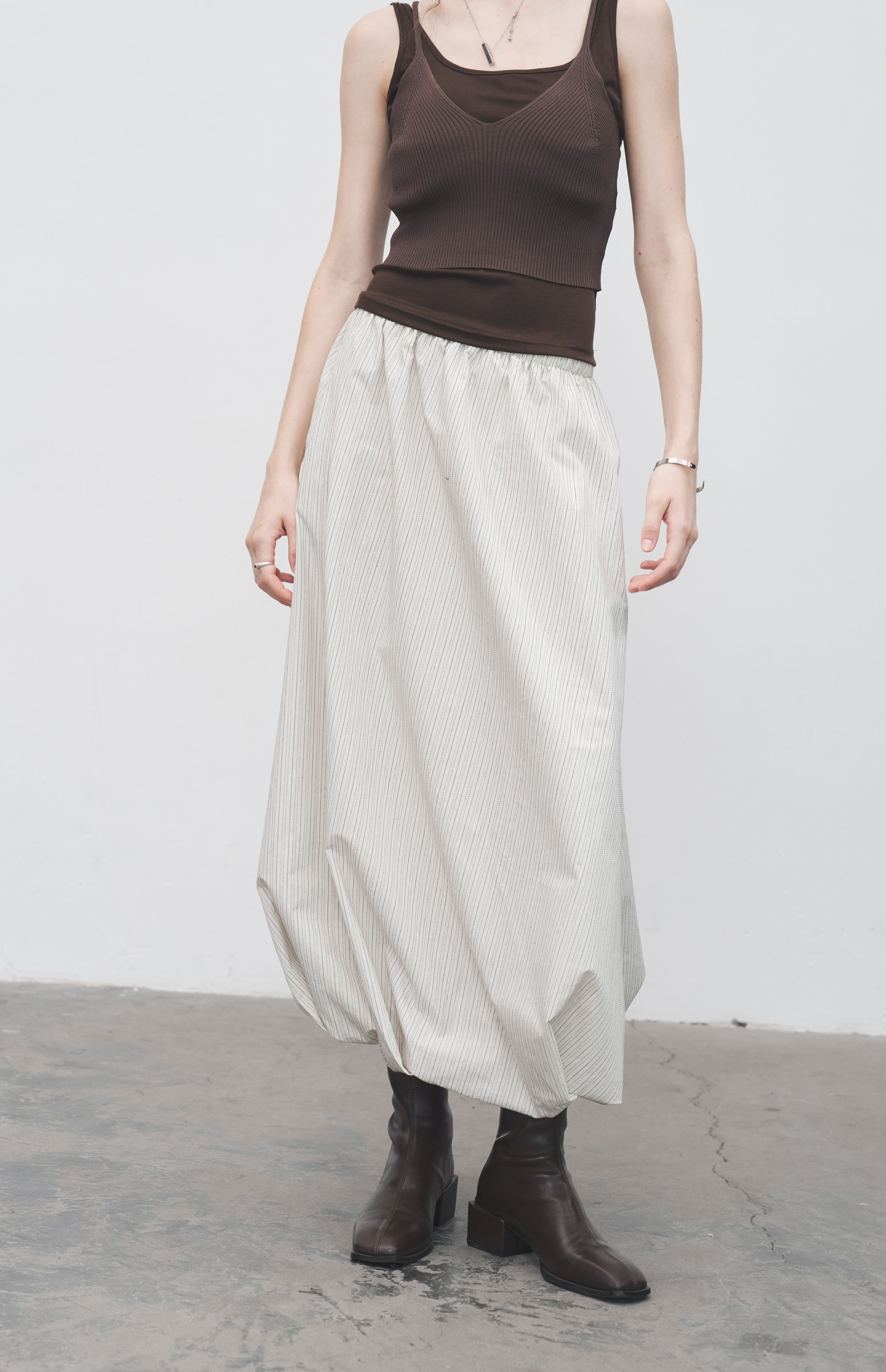 PINSTRIPE BALLOON SKIRT / ピンストライプバルーンスカート