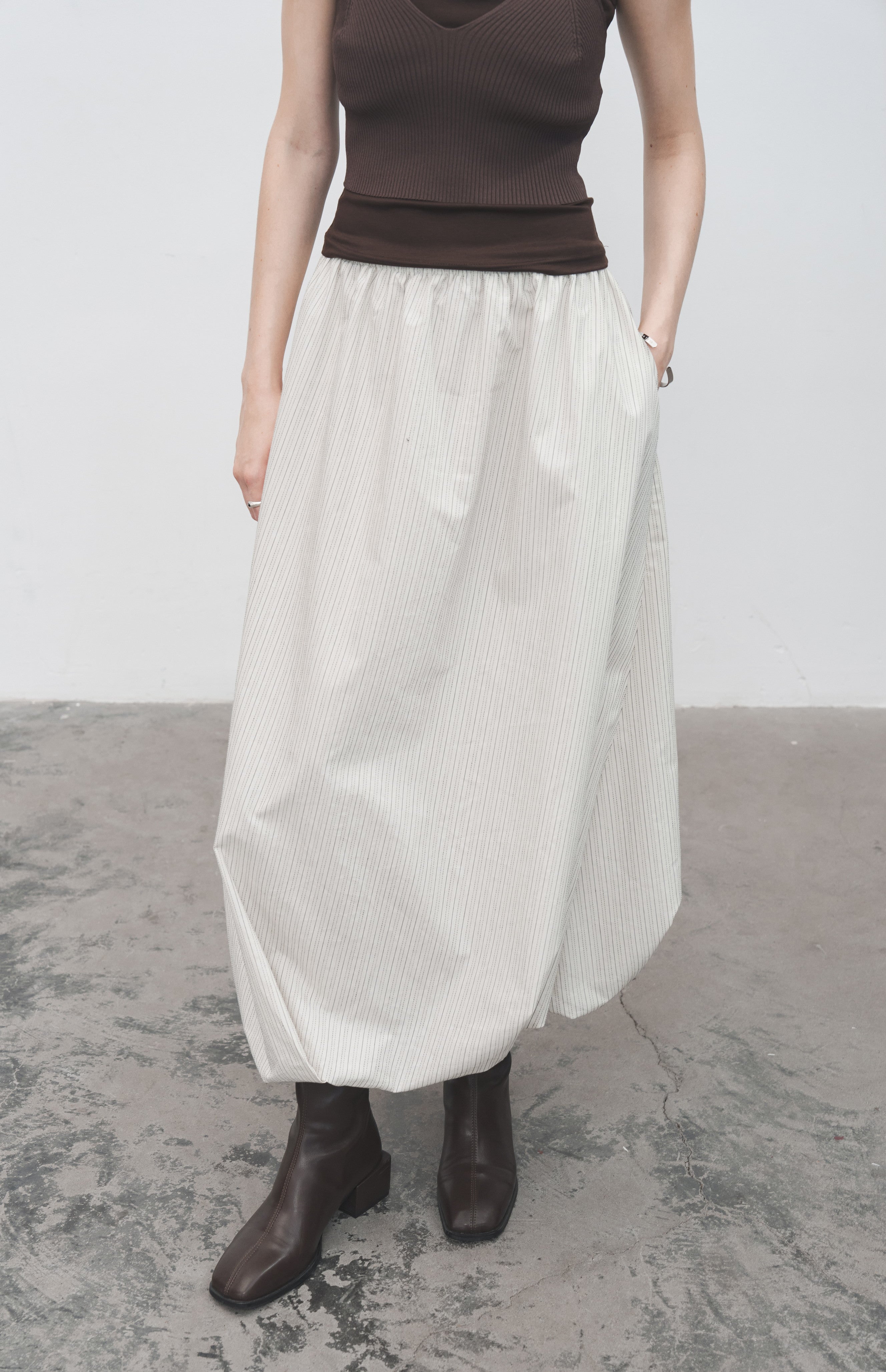 PINSTRIPE BALLOON SKIRT / ピンストライプバルーンスカート
