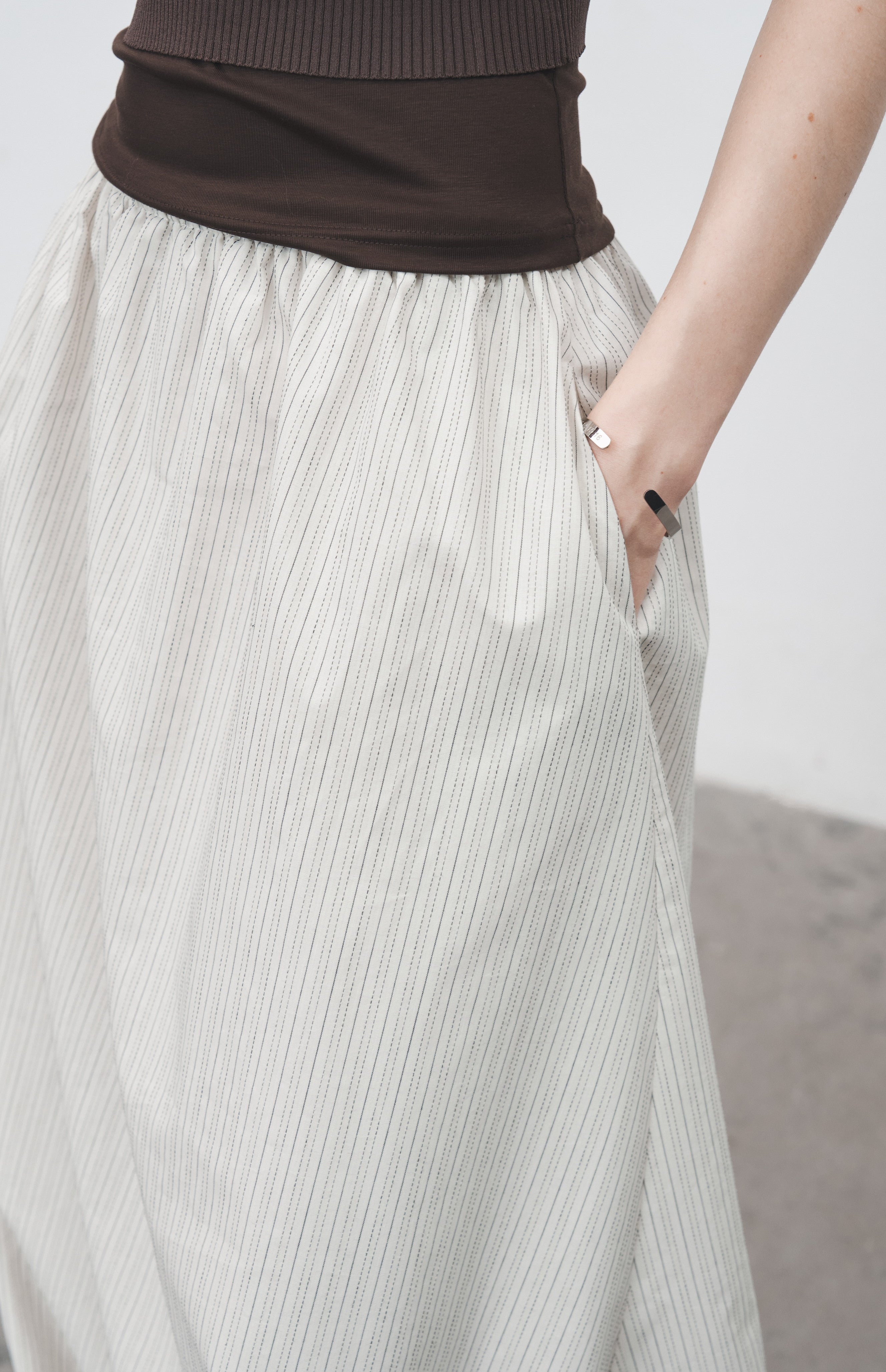 PINSTRIPE BALLOON SKIRT / ピンストライプバルーンスカート