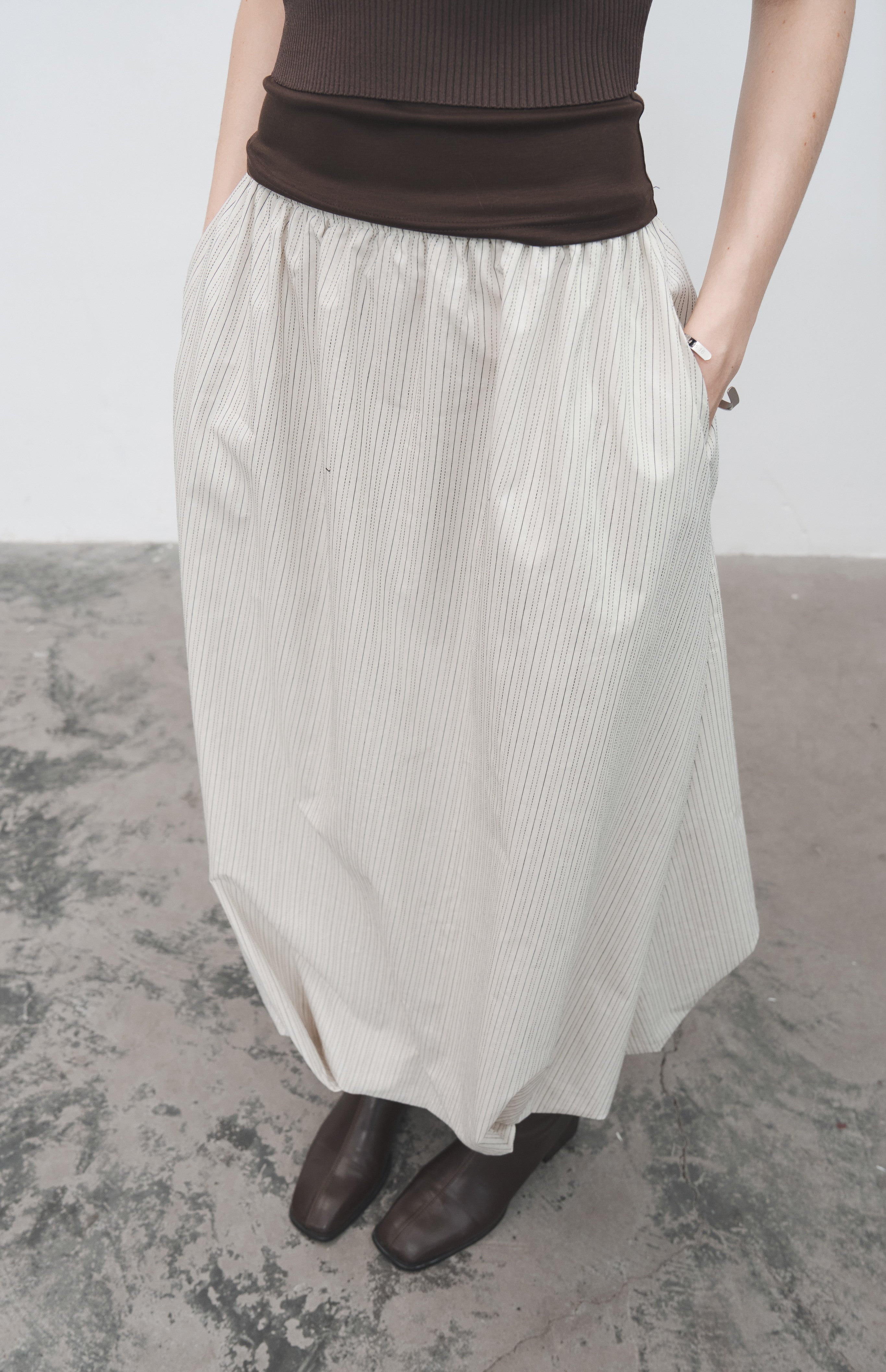 PINSTRIPE BALLOON SKIRT / ピンストライプバルーンスカート
