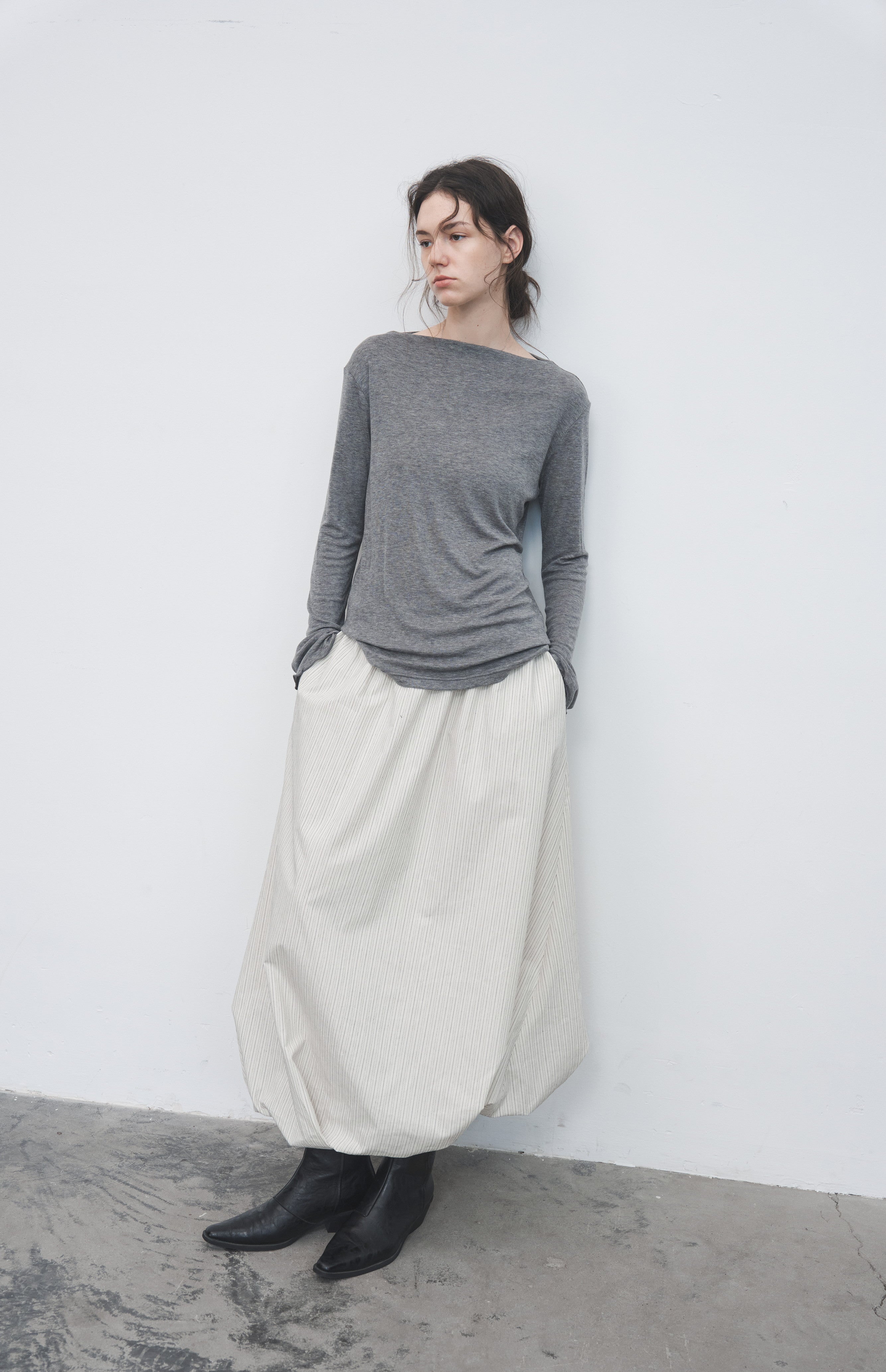 PINSTRIPE BALLOON SKIRT / ピンストライプバルーンスカート
