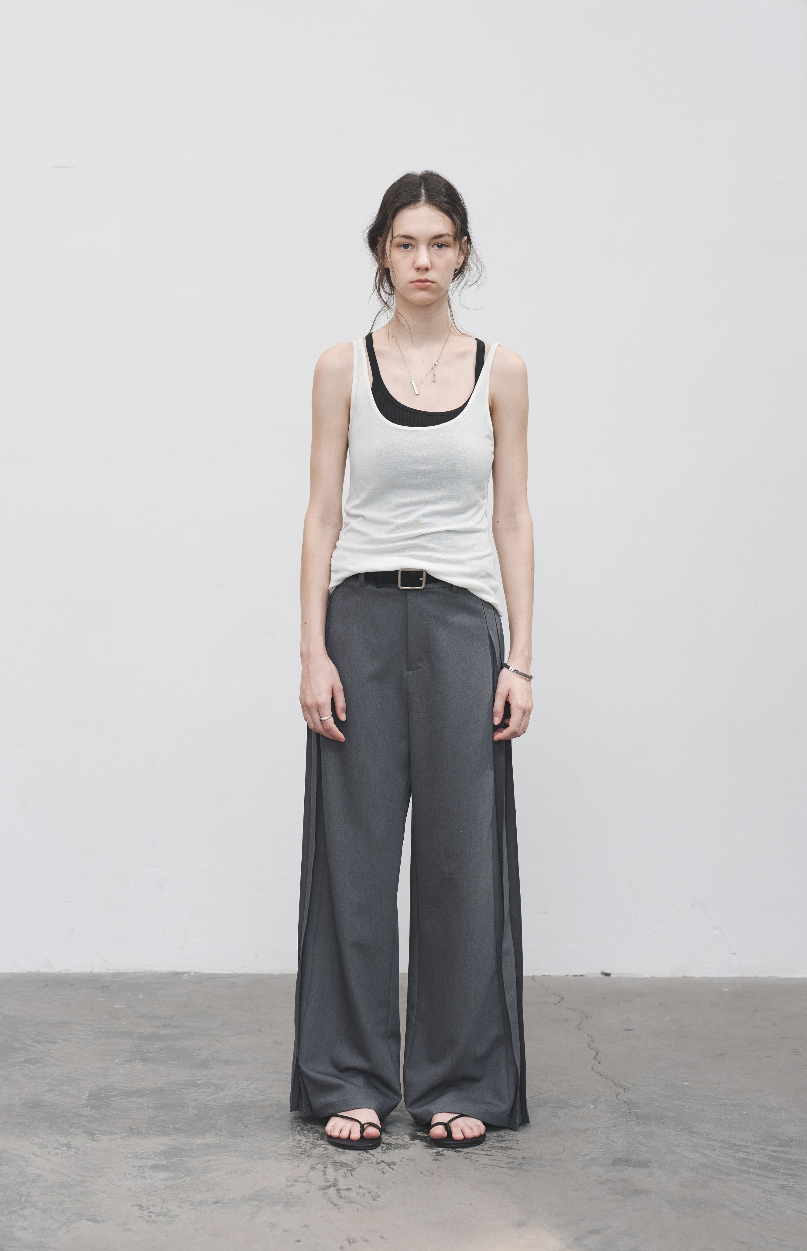 SIDE PLEATED WIDE SLACKS / サイドプリーツワイドスラックス
