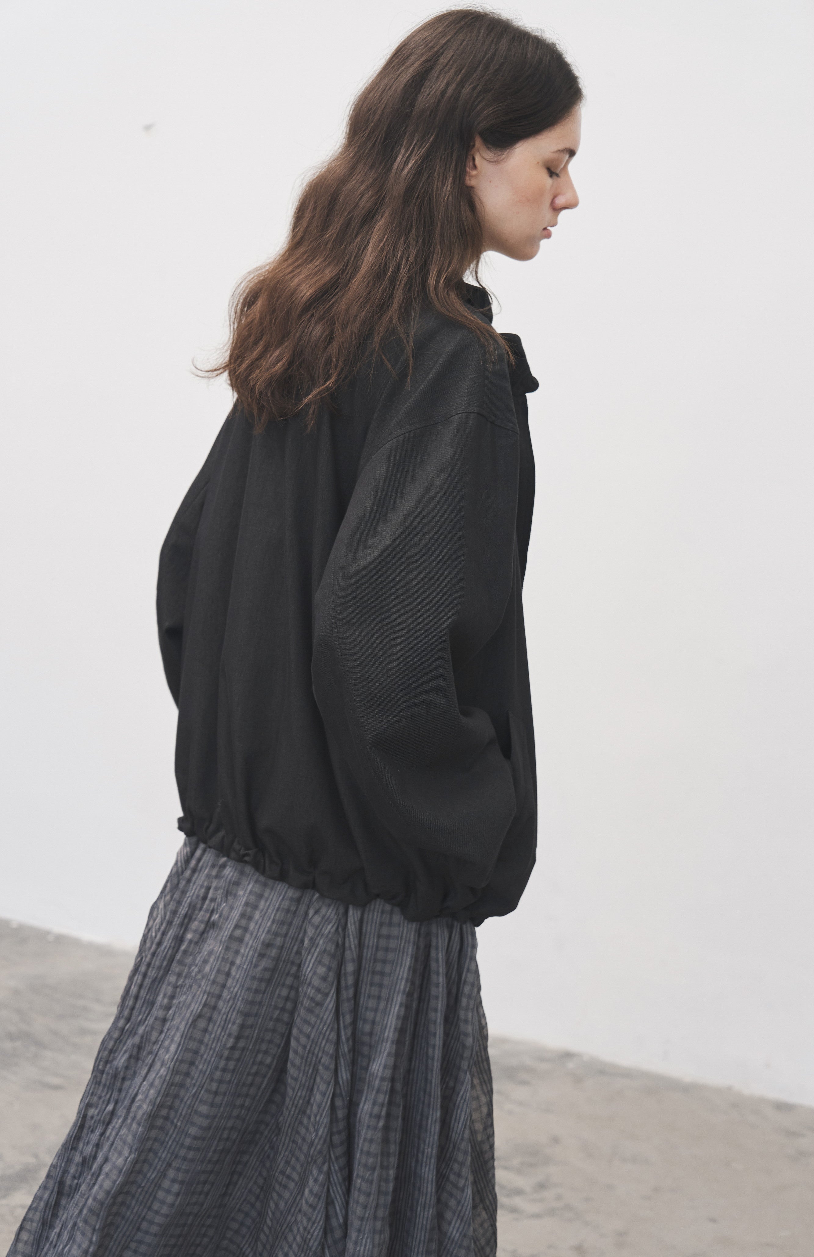 LACE COLLAR HOODED BLOUSON