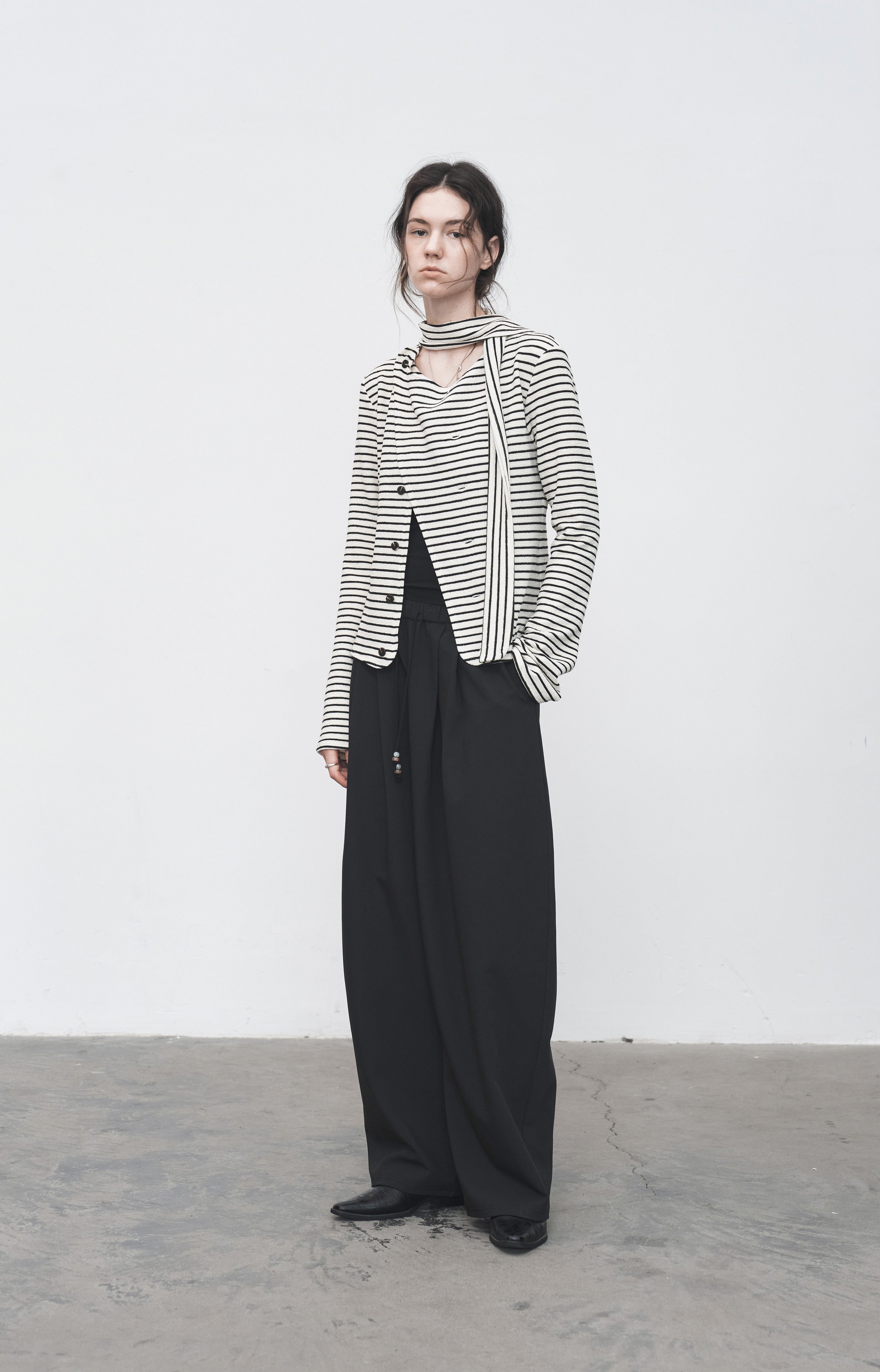 FLARE CROSS STRIPED SHIRT