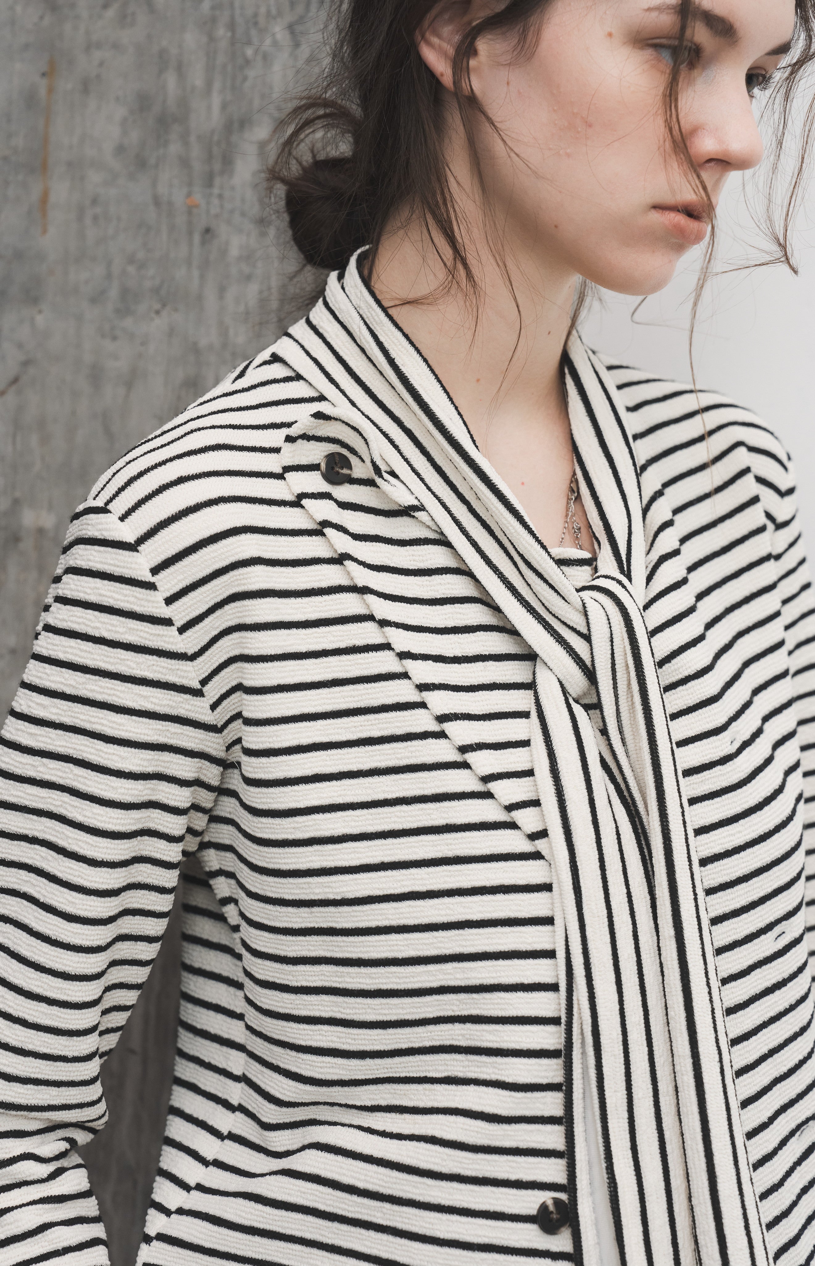 FLARE CROSS STRIPED SHIRT