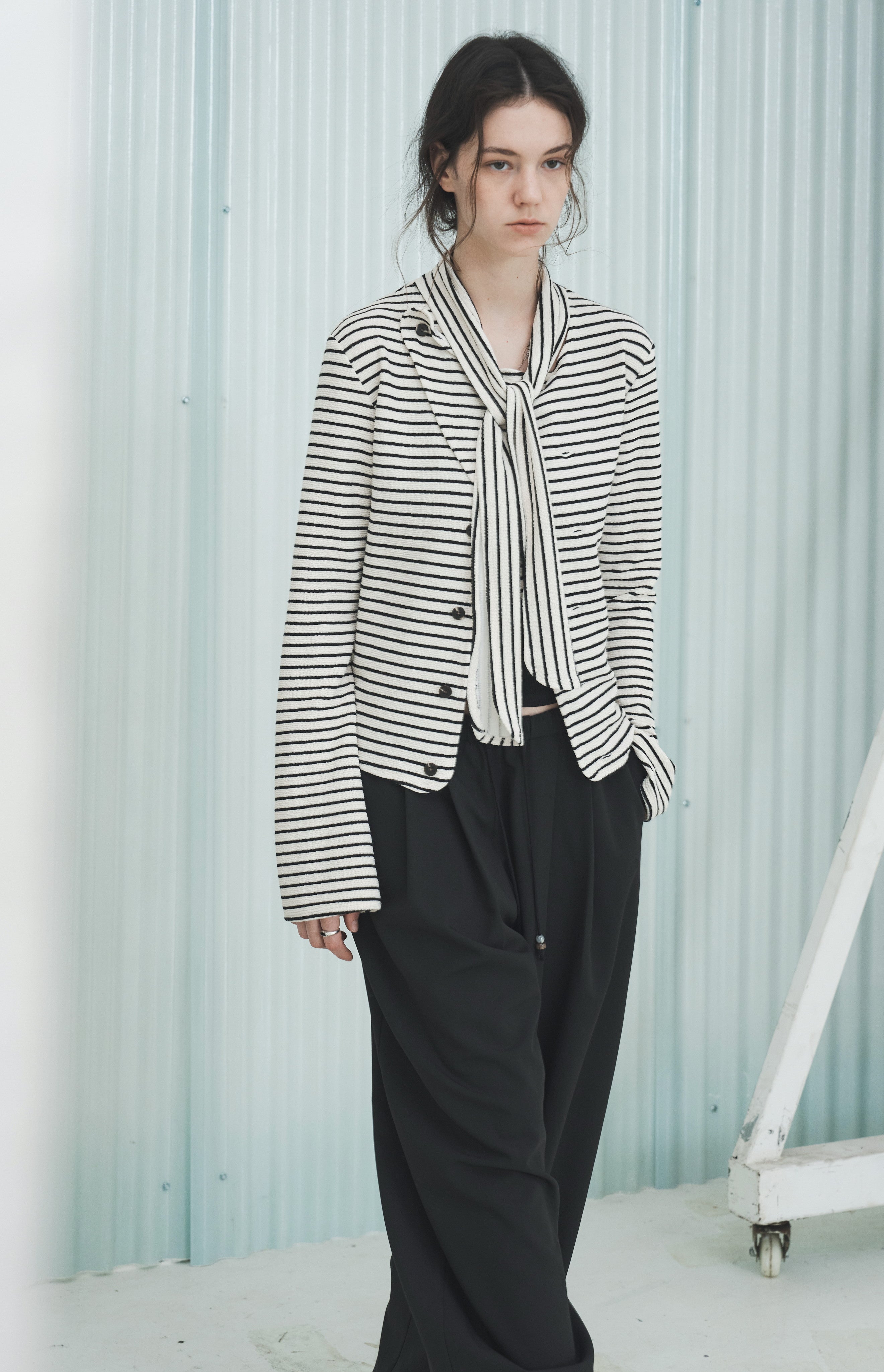 FLARE CROSS STRIPED SHIRT