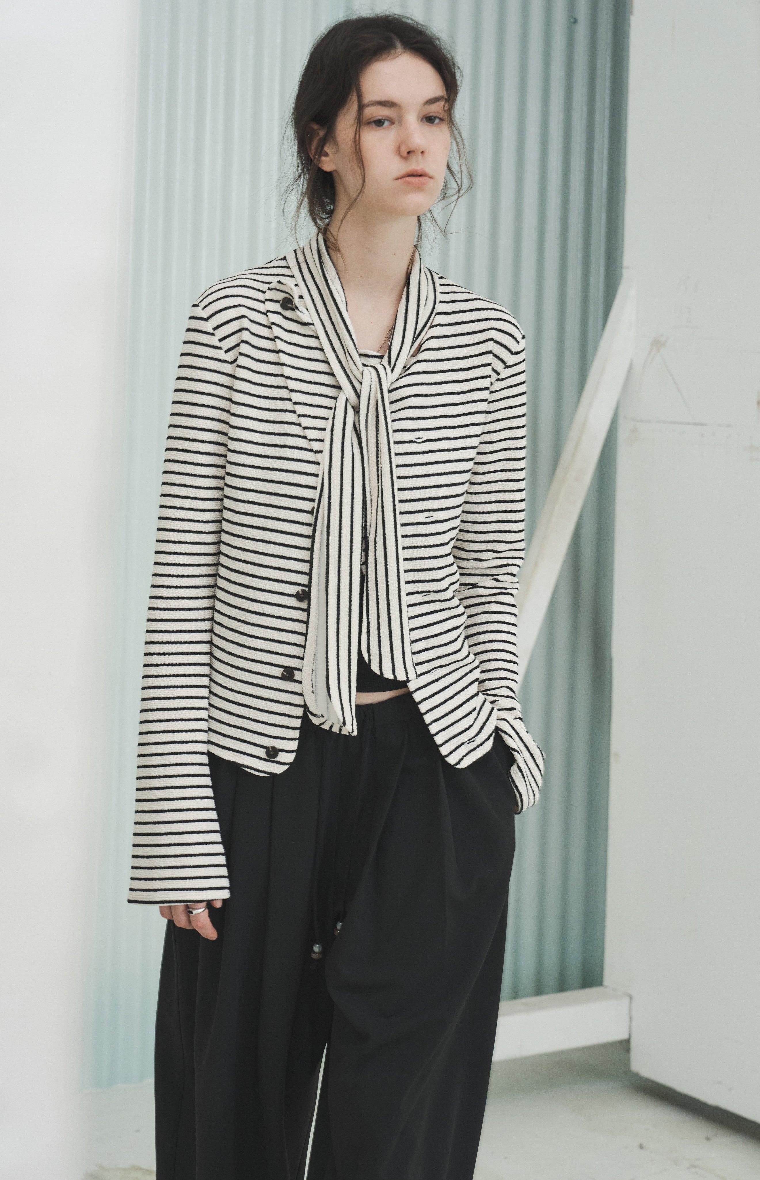 FLARE CROSS STRIPED SHIRT