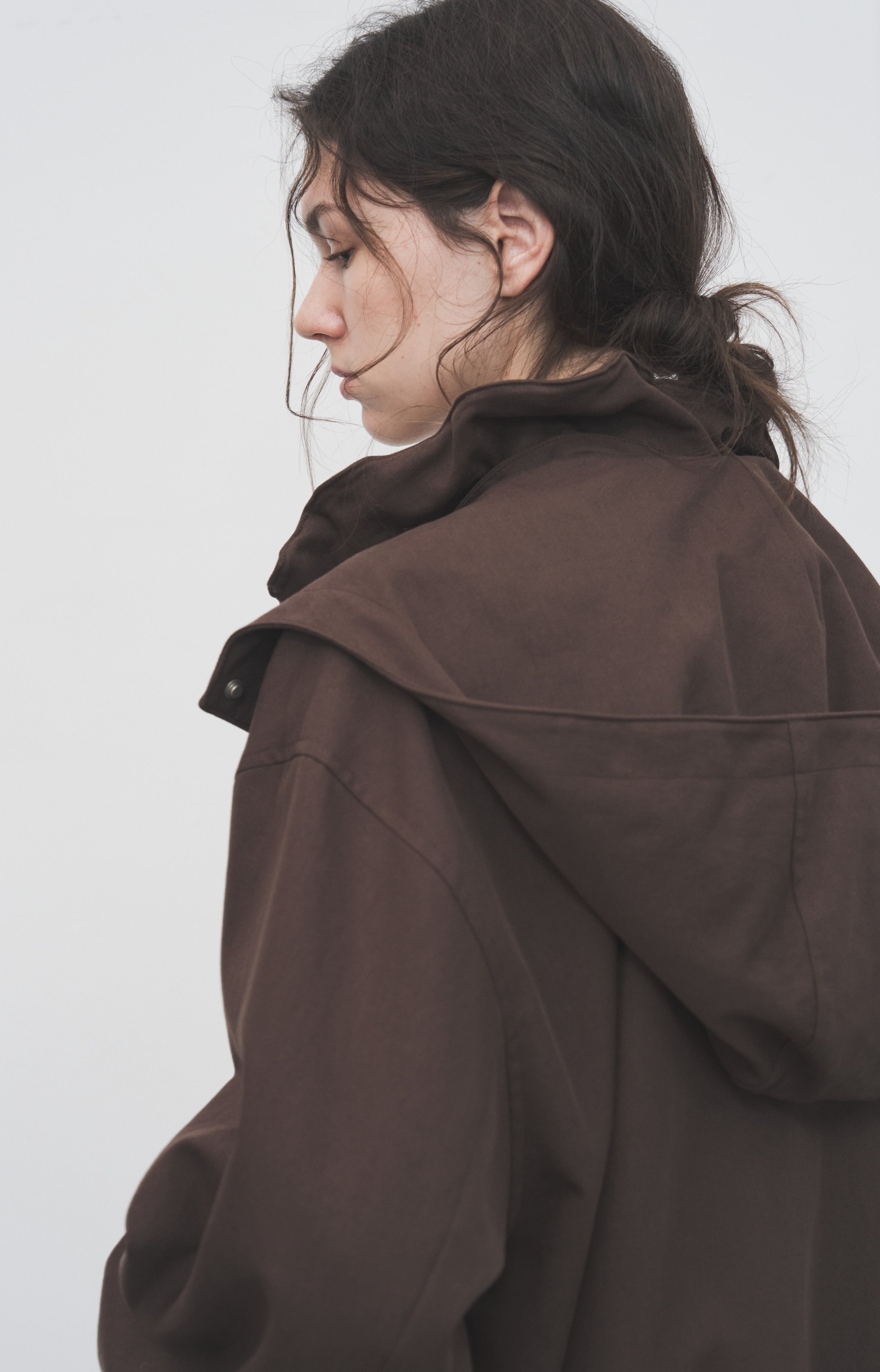 LACE COLLAR HOODED BLOUSON