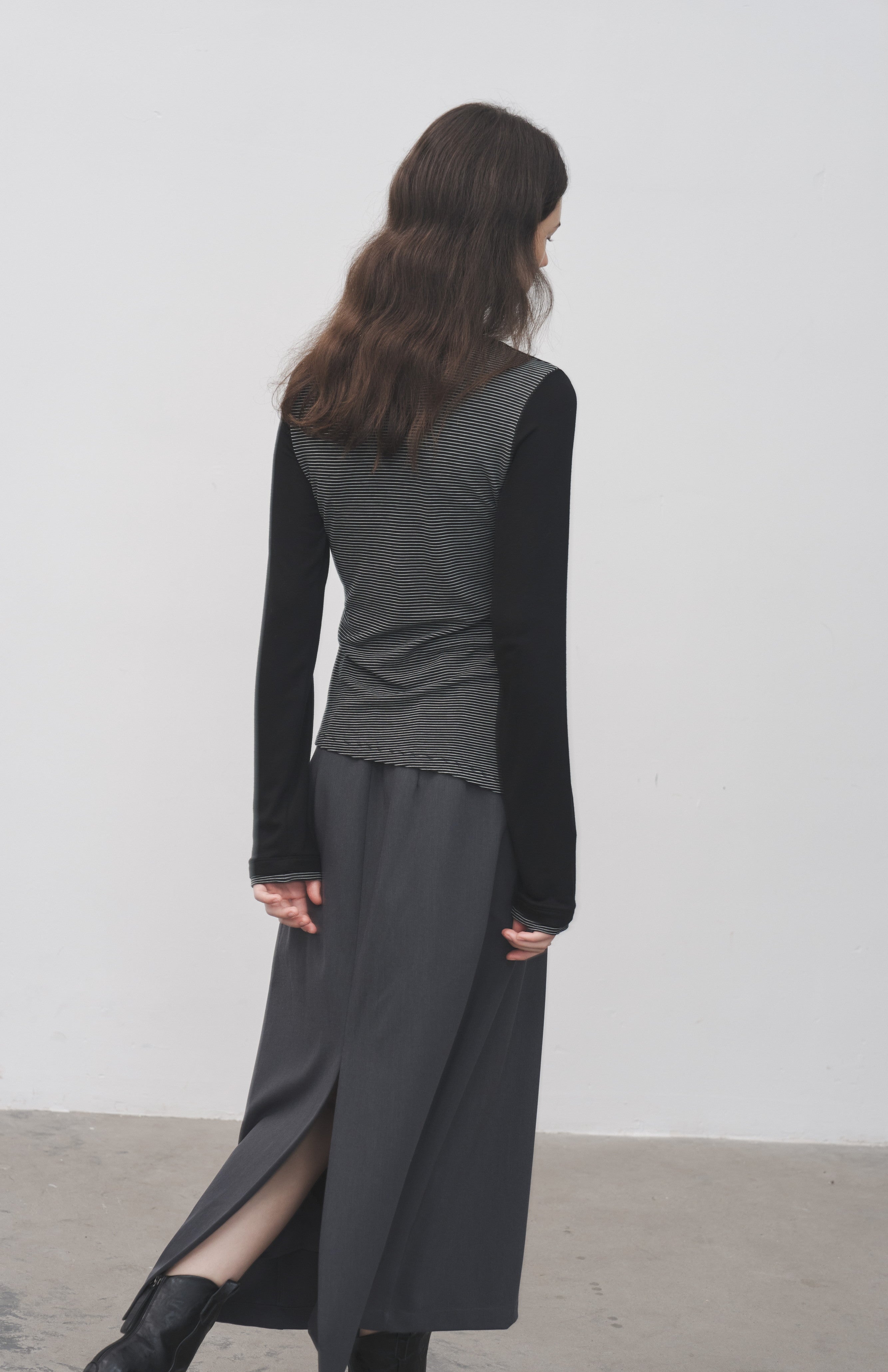 LAYERED STRIPED LONG T-SHIRT / レイヤードストライプロングTシャツ